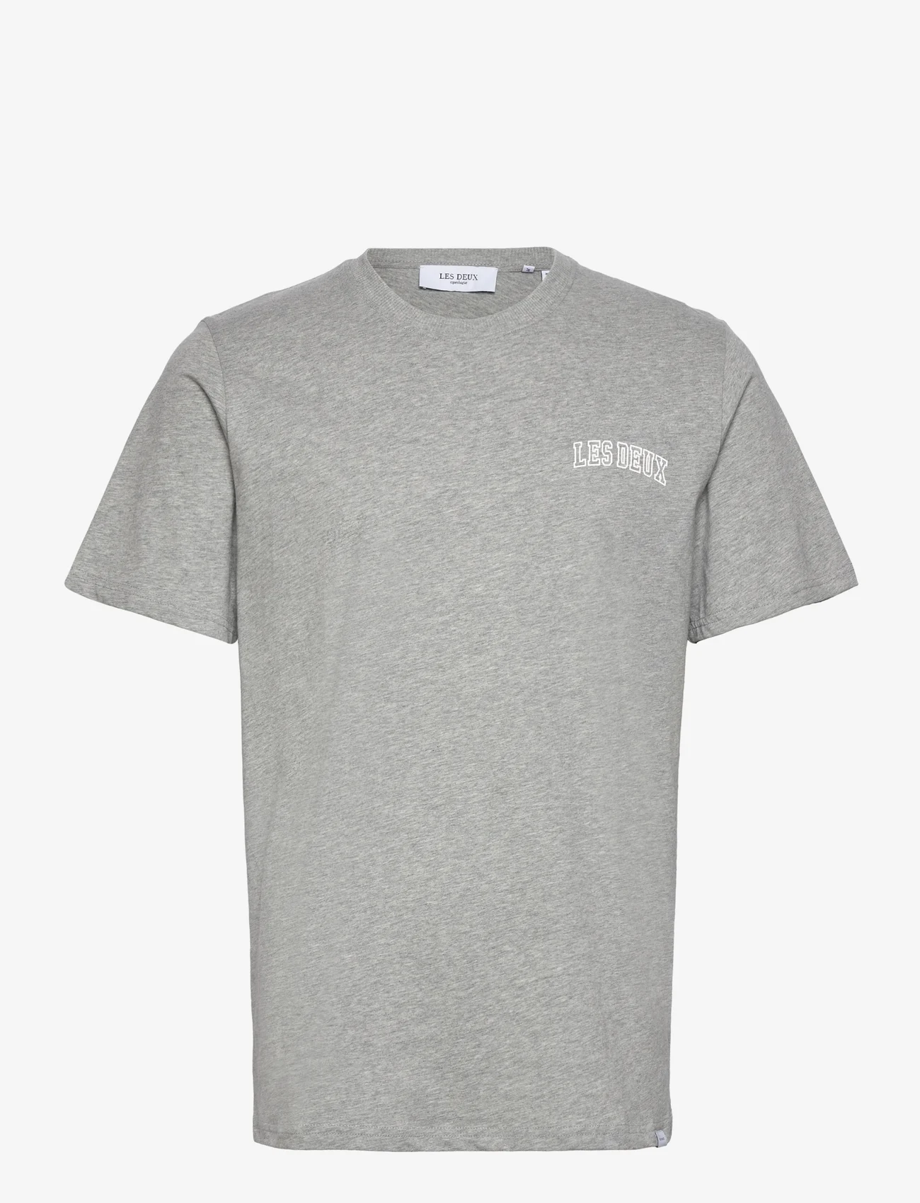 Les Deux - Blake T-Shirt - basic t-shirts - grey mélange/white - 0