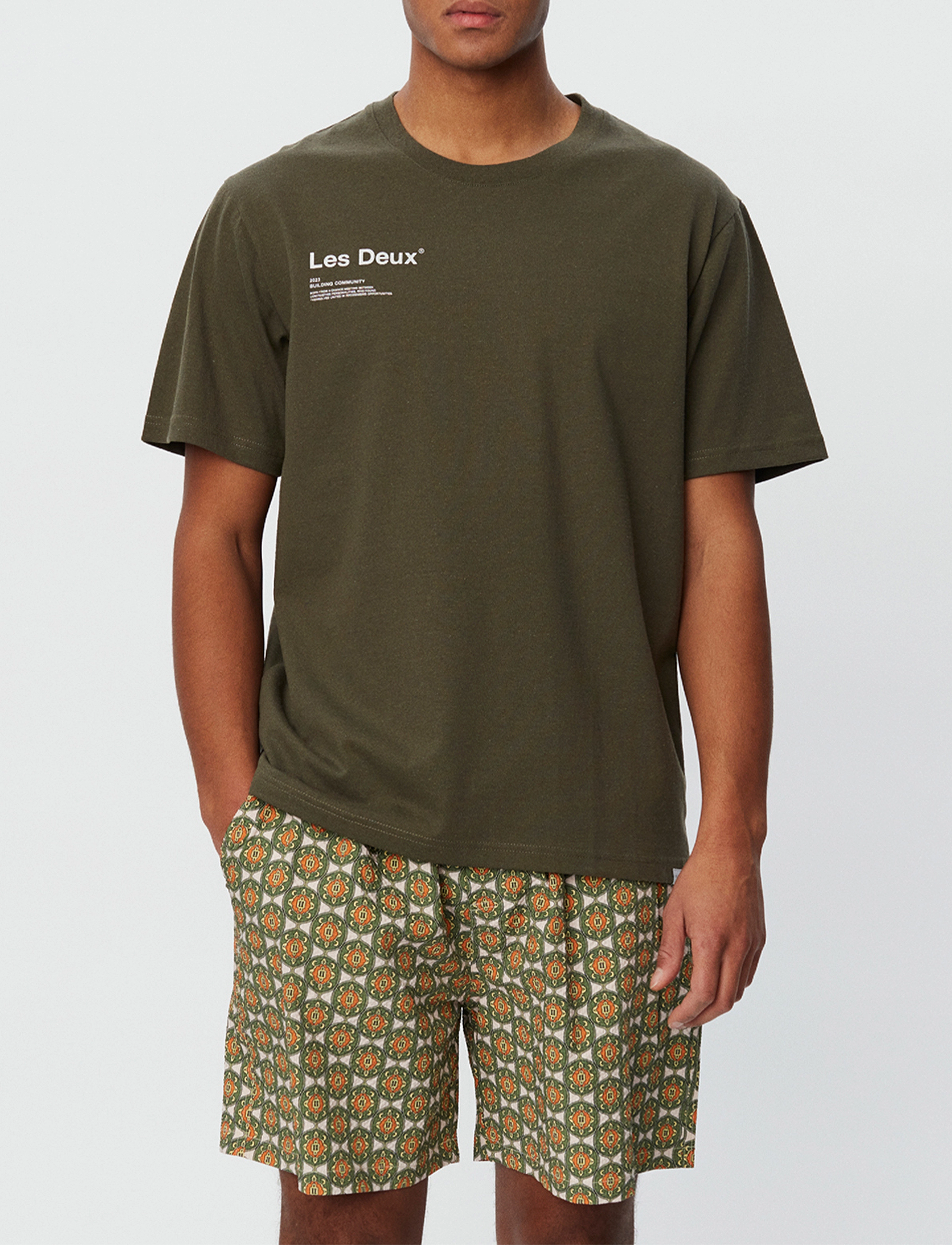 Les Deux - Brody T-Shirt - olive night/white - 1