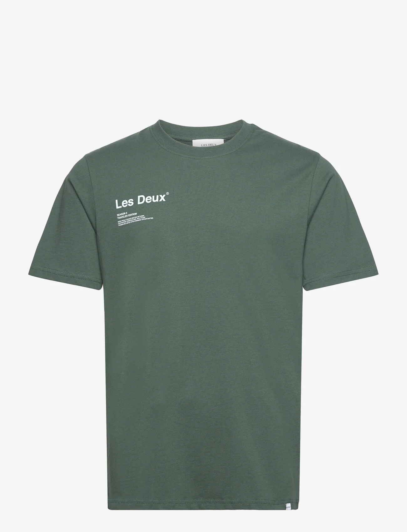 Les Deux - Brody T-Shirt - basic t-shirts - pine green/sky blue - 0