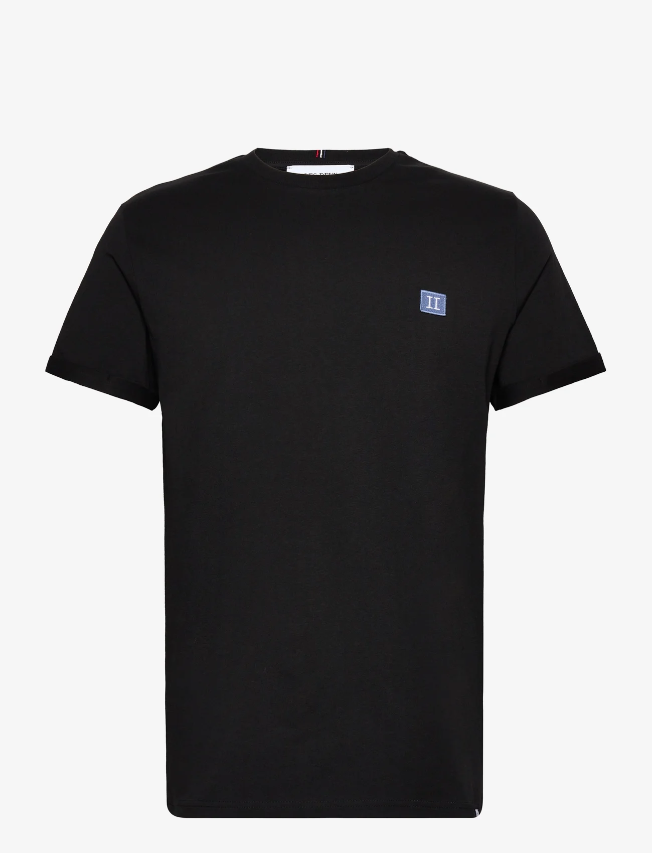 Les Deux - Piece T-Shirt - basic t-shirts - black/washed denim blue-white - 0