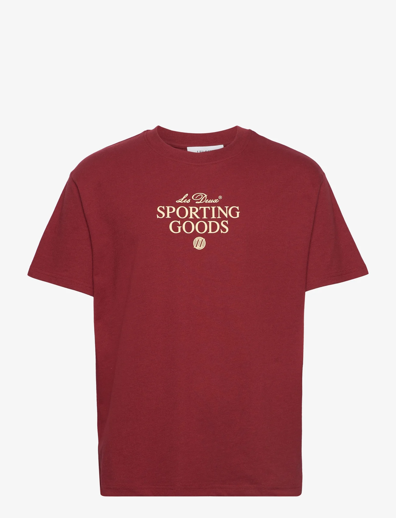 Les Deux - Sporting Goods T-Shirt 2.0 - basic t-shirts - burnt red/lemon sorbet - 0