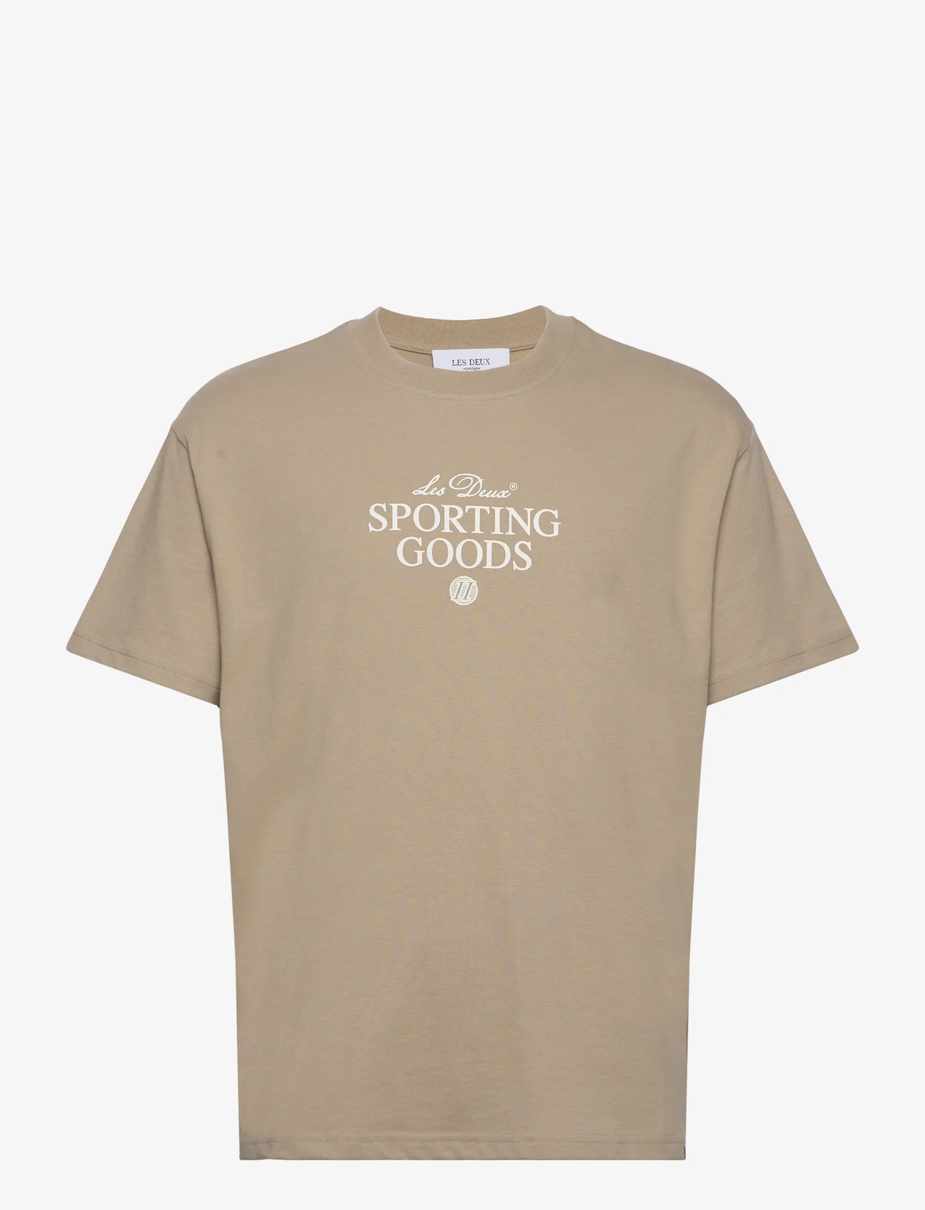 Les Deux - Sporting Goods T-Shirt 2.0 - tavalised t-särgid - dark sand/ivory - 0