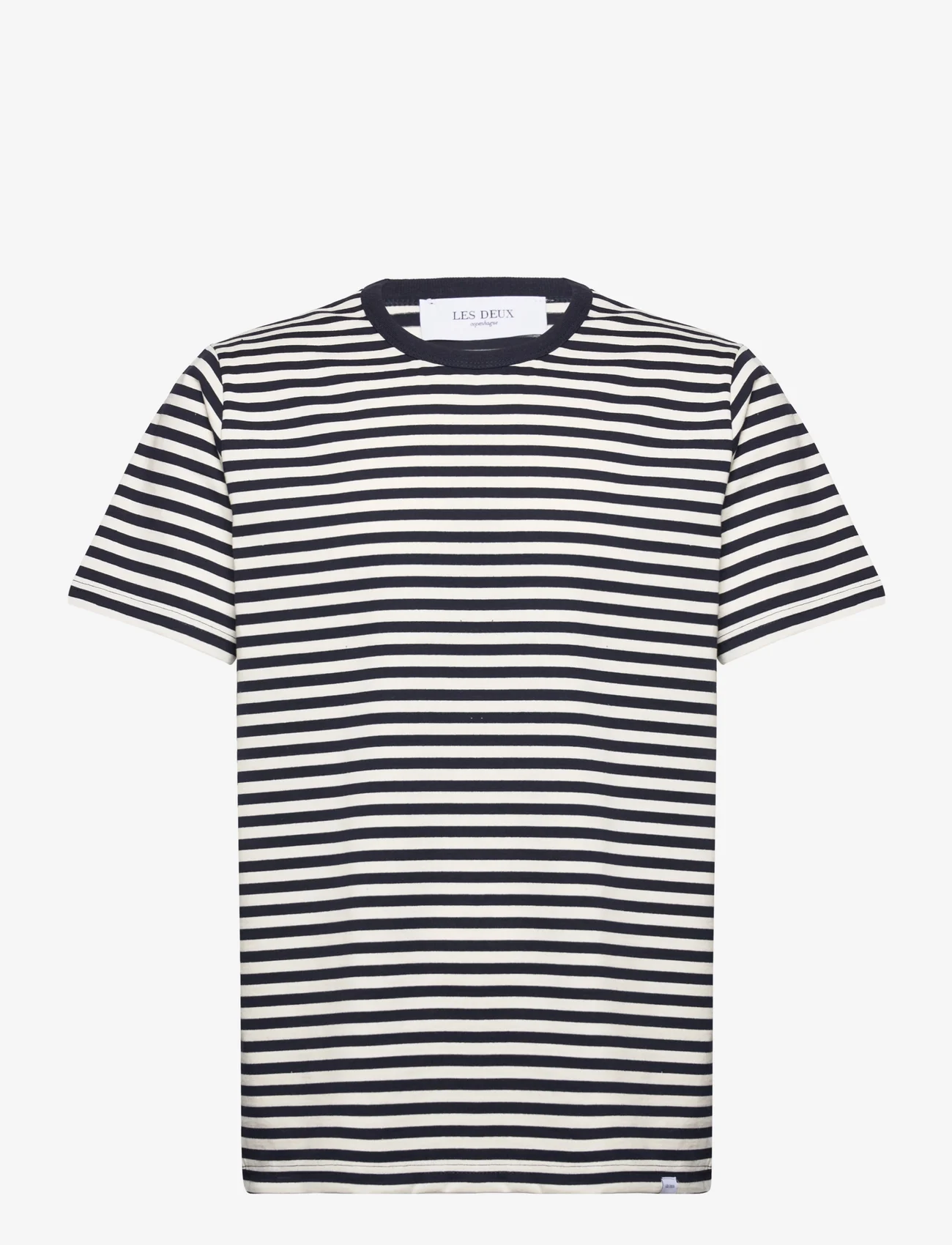 Les Deux - Adrian Stripe T-Shirt - marškinėliai trumpomis rankovėmis - dark navy/ivory - 0