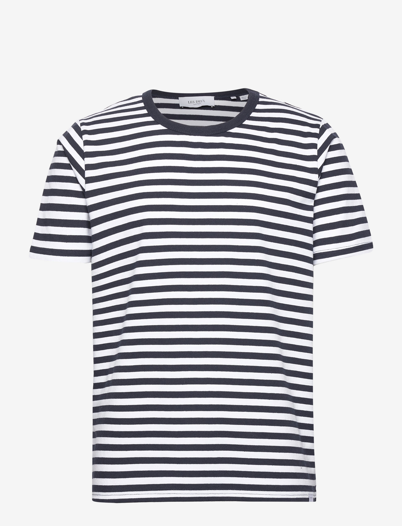Les Deux - Adrian Stripe T-Shirt - korte mouwen - dark navy/white - 0