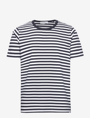 Les Deux - Adrian Stripe T-Shirt - t-shirts - dark navy/white - 0