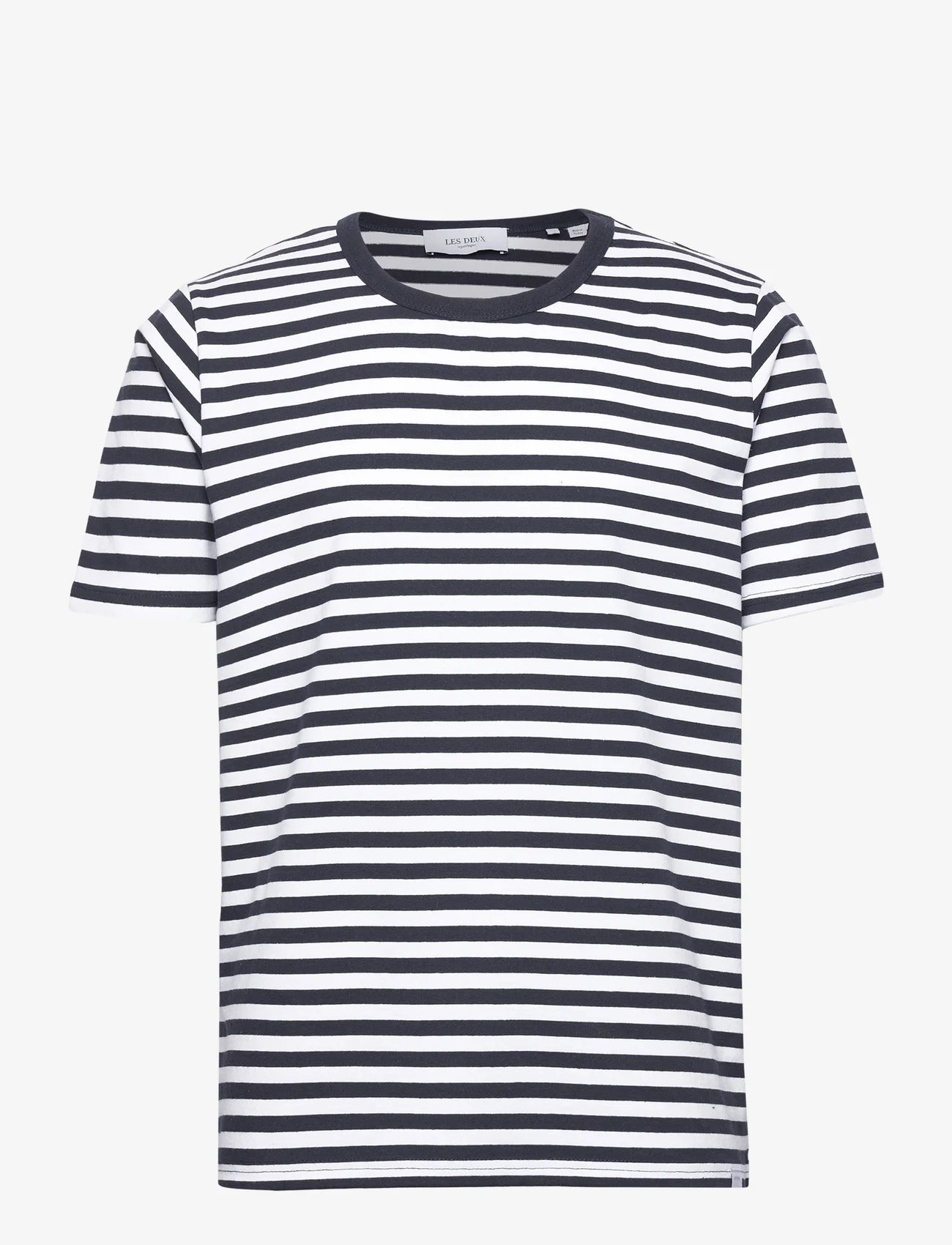 Les Deux - Adrian Stripe T-Shirt - marškinėliai trumpomis rankovėmis - dark navy/white - 0