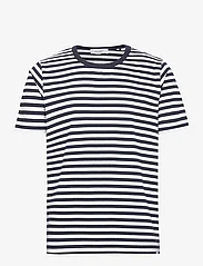 Les Deux - Adrian Stripe T-Shirt - marškinėliai trumpomis rankovėmis - dark navy/white - 0
