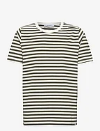 Adrian Stripe T-Shirt - OLIVE NIGHT/IVORY