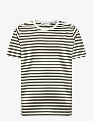 Les Deux - Adrian Stripe T-Shirt - marškinėliai trumpomis rankovėmis - olive night/ivory - 0