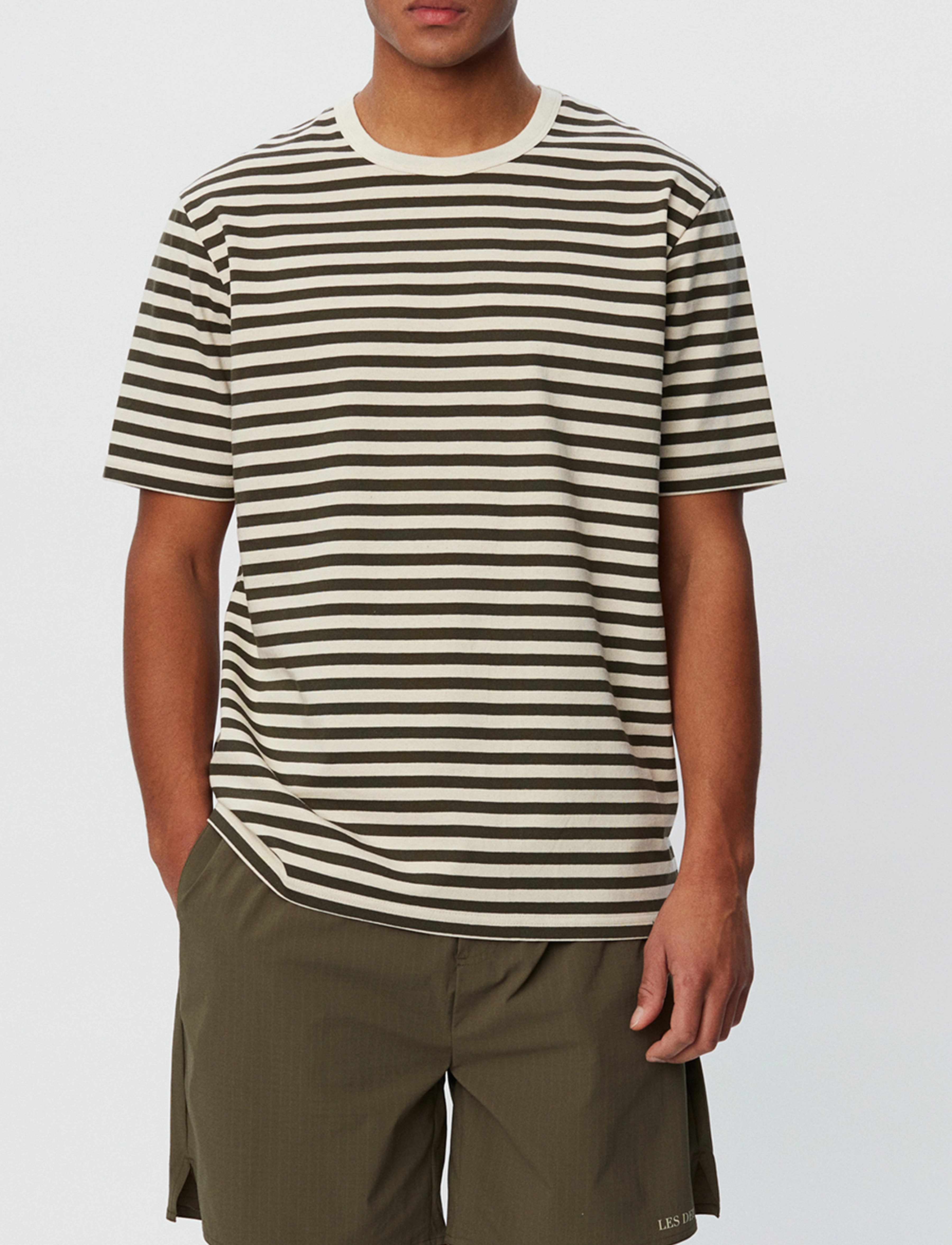 Les Deux - Adrian Stripe T-Shirt - olive night/ivory - 2