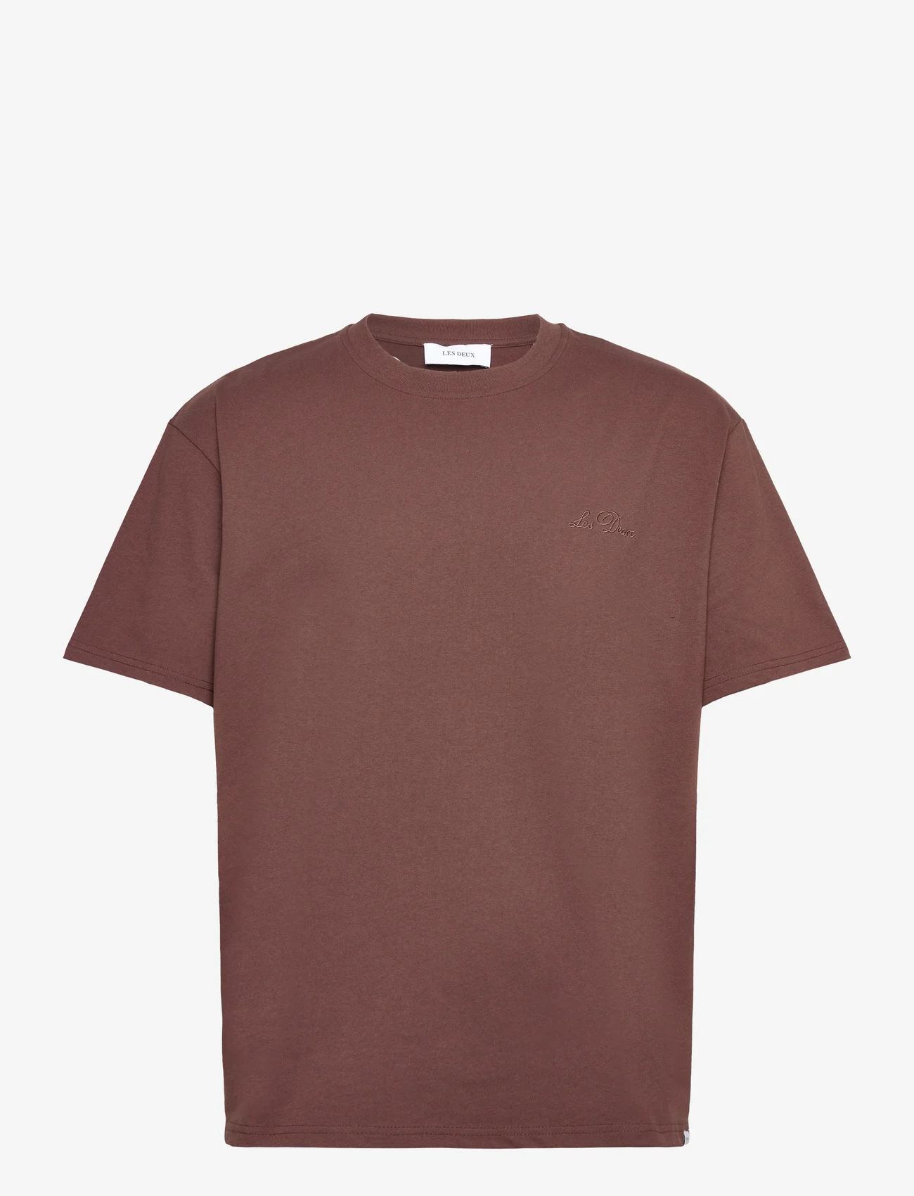 Les Deux - Crew T-Shirt - basic t-shirts - ebony brown - 0