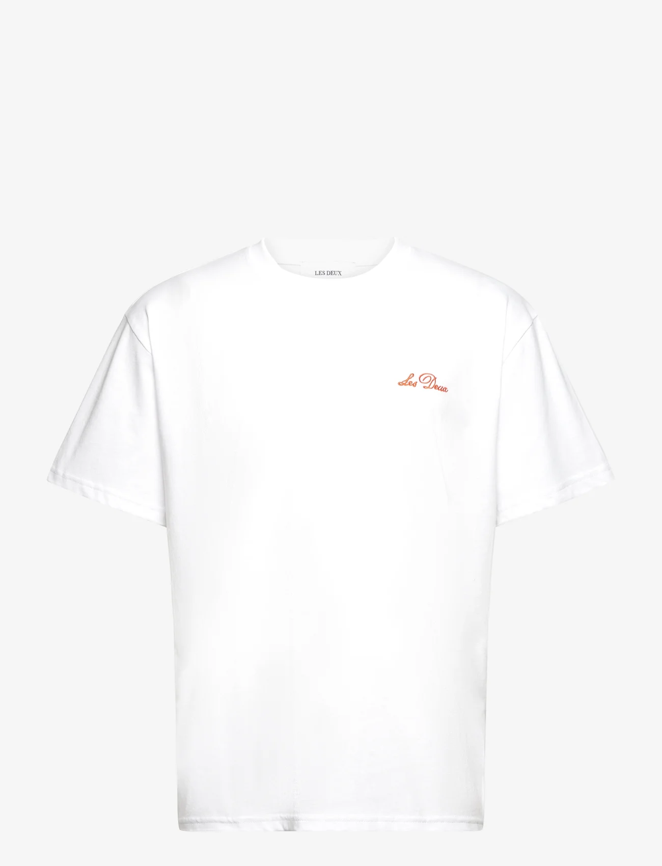 Les Deux - Crew T-Shirt - nordischer stil - white/signal orange - 1