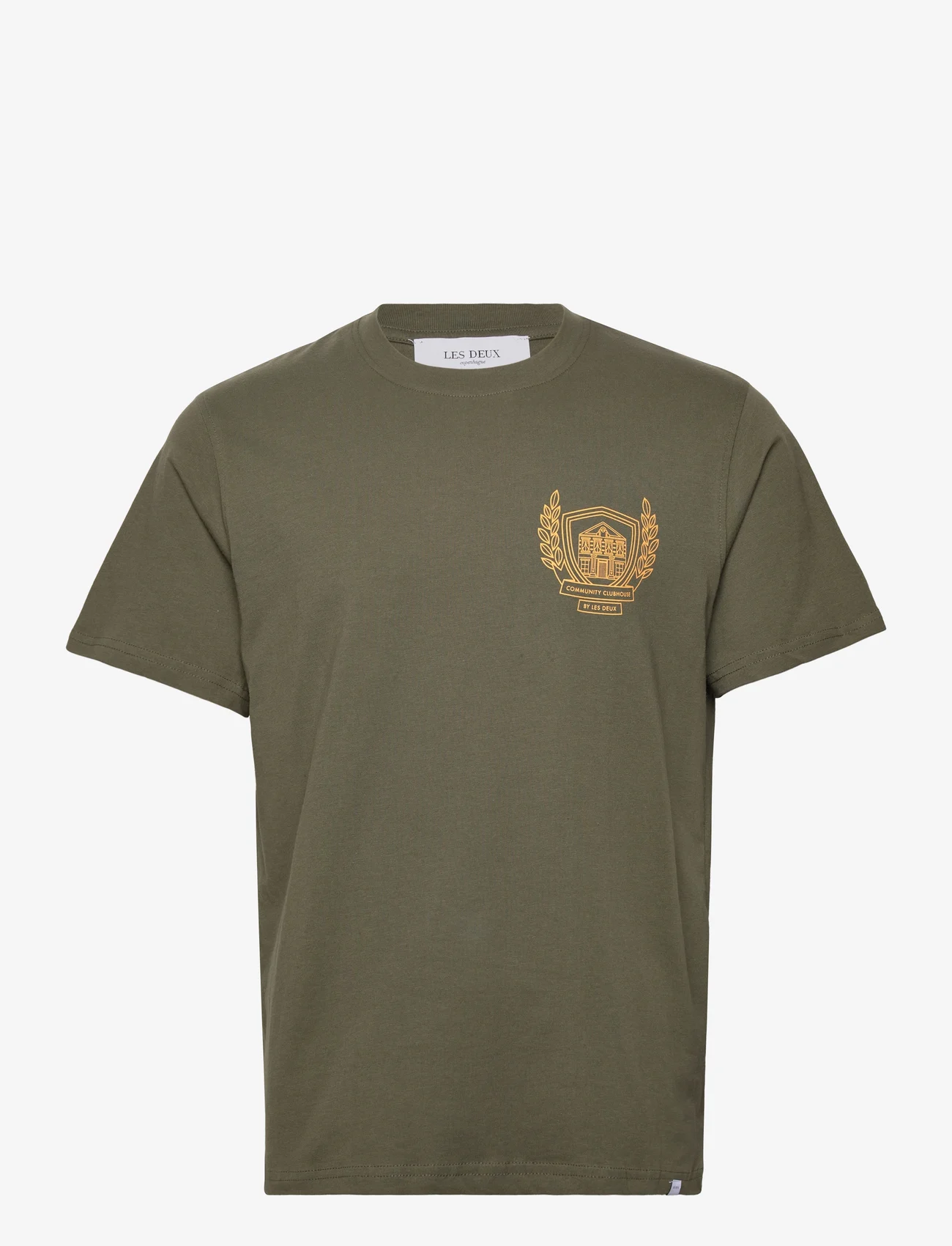Les Deux - Chad T-Shirt - basic t-shirts - olive night/yellow - 0
