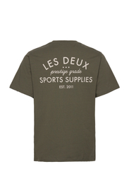 Les Deux - Supplies T-Shirt - kurzärmelige - olive night/ivory - 1