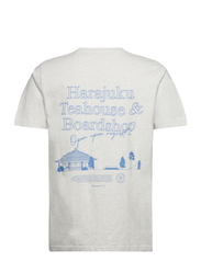 Les Deux - Harajuku T-Shirt - lühikeste varrukatega t-särgid - snow mÉlange/washed denim blue - 2