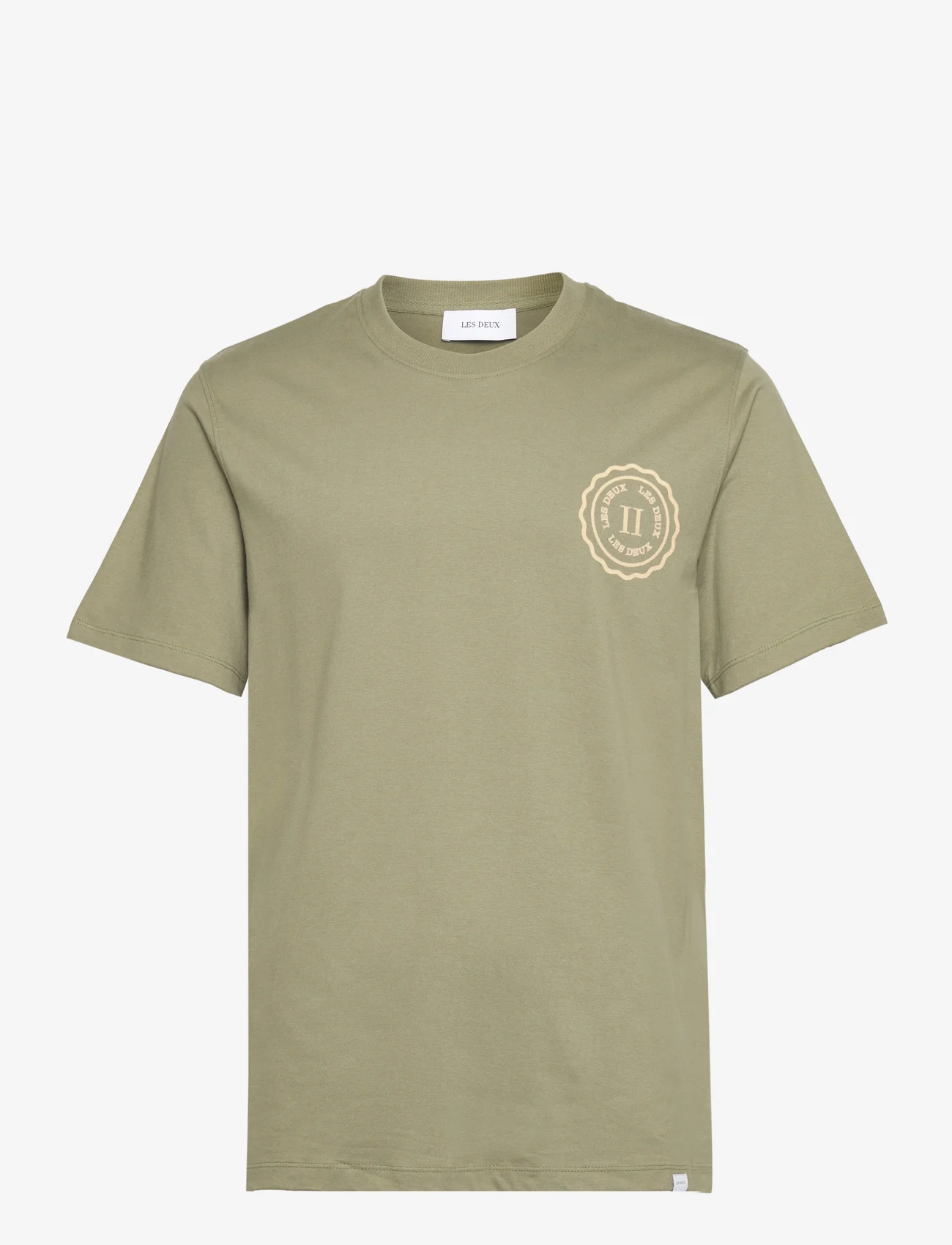 Les Deux - Donovan T-shirt - kurzärmelige - dusty moss/ivory - 0