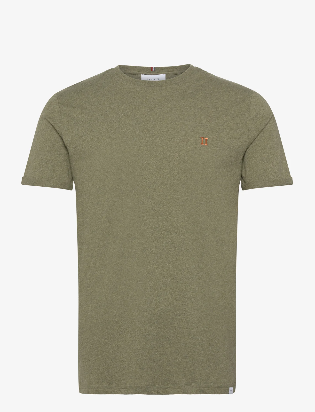 Les Deux - Nørregaard T-Shirt - Seasonal - najniższe ceny - surplus green melange/orange - 0