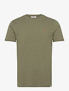Nørregaard T-Shirt - Seasonal - SURPLUS GREEN MELANGE/ORANGE
