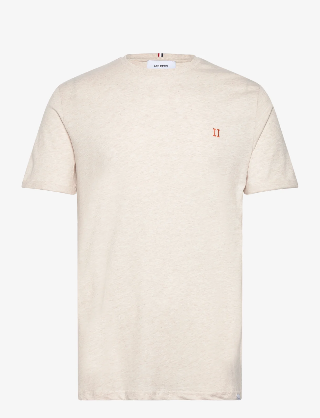 Les Deux - Nørregaard T-Shirt - Seasonal - basic t-shirts - ivory melange/orange - 0