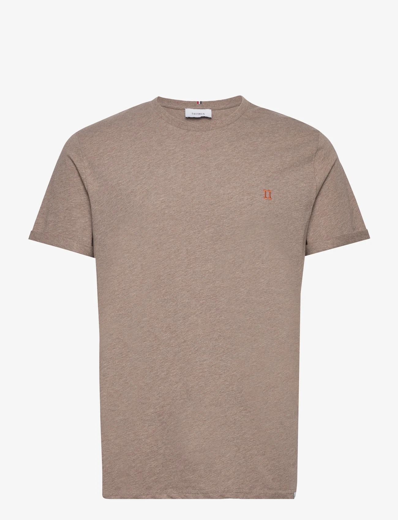 Les Deux - Nørregaard T-Shirt - Seasonal - nordischer stil - walnut melange/orange - 1
