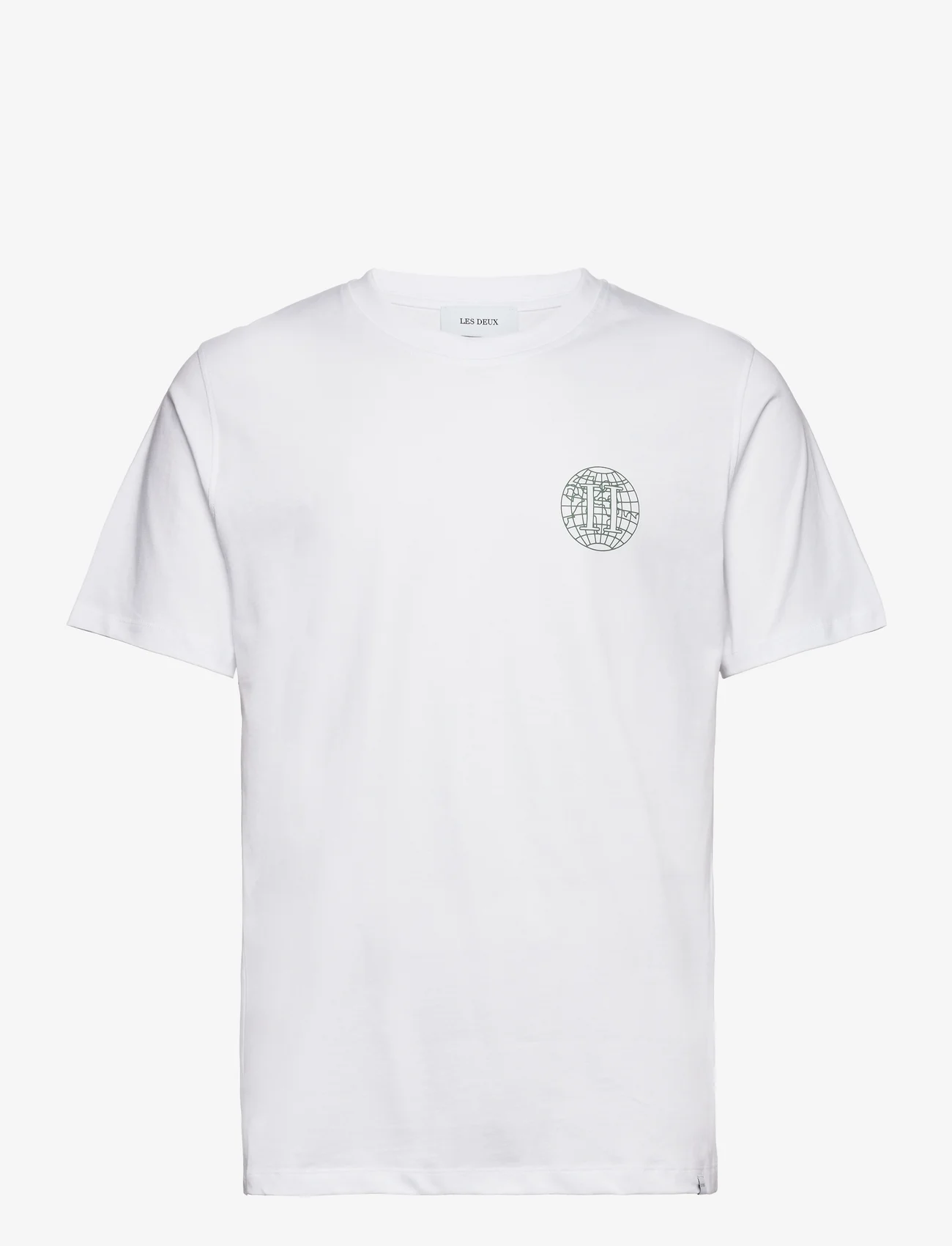 Les Deux - Globe T-Shirt - nordic style - white/dark ivy green - 1