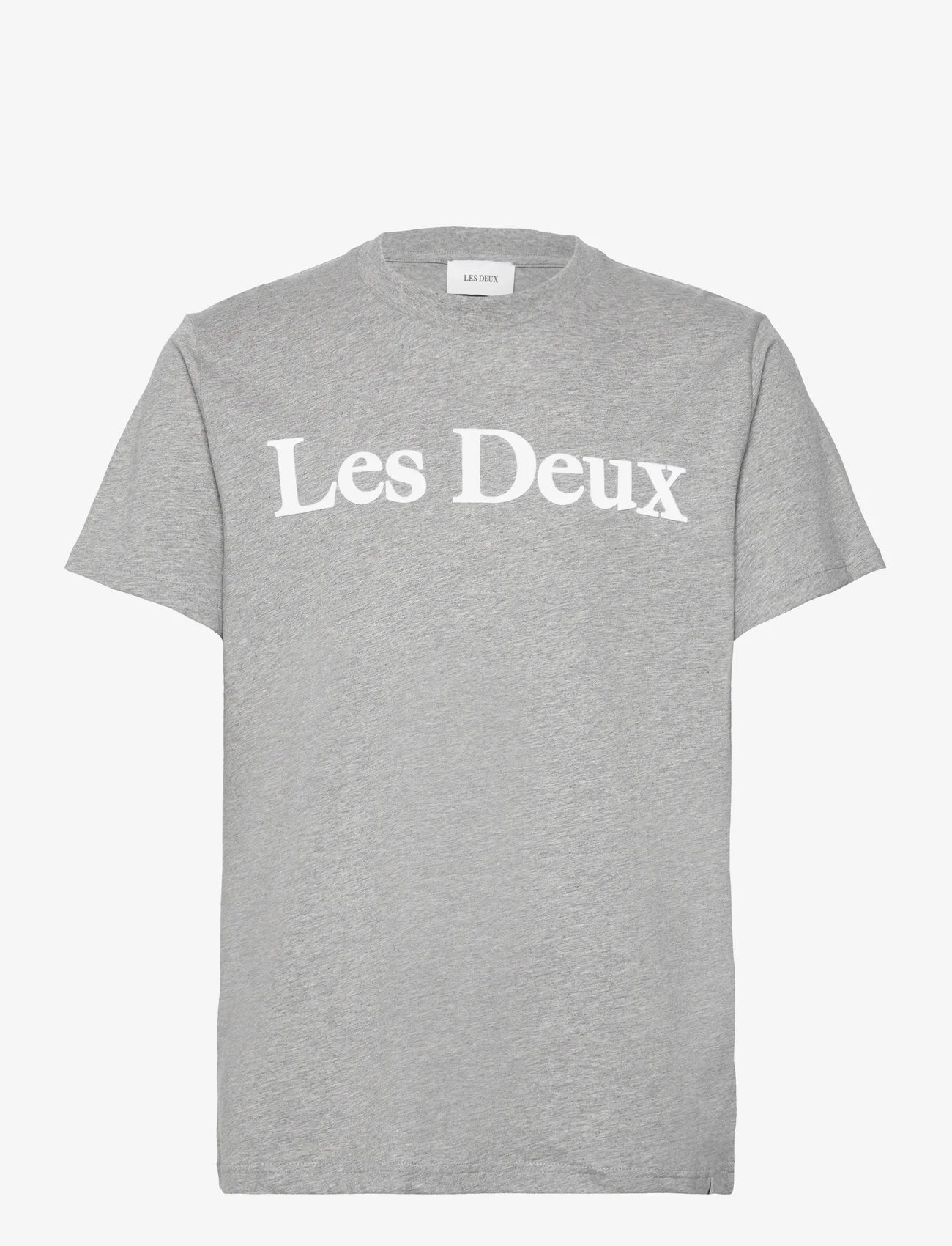 Les Deux - Charles T-Shirt - lyhythihaiset - light grey melange/white - 0