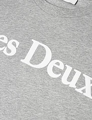 Les Deux - Charles T-Shirt - kortermede t-skjorter - light grey melange/white - 2