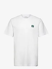Les Deux - Piece Pique T-Shirt - kortärmade t-shirts - white/pacific ocean-white - 0