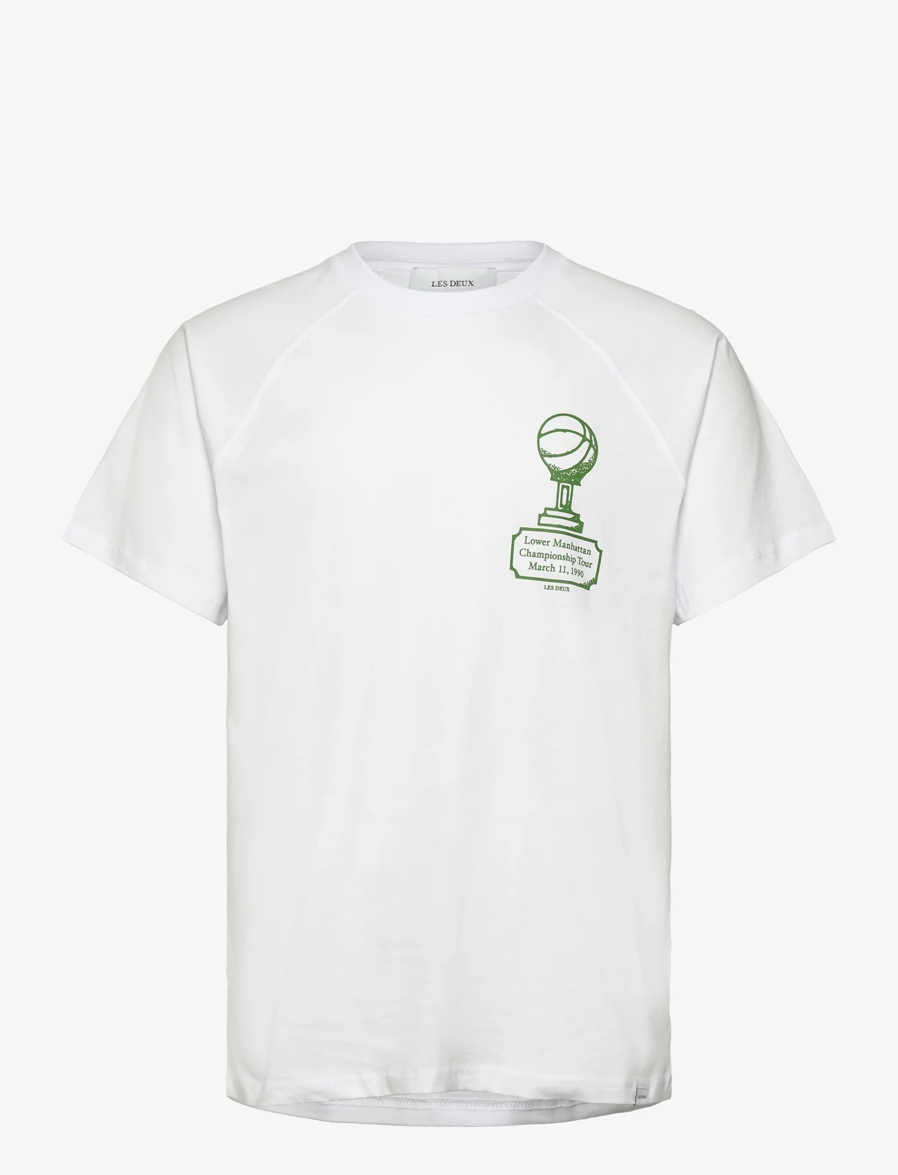 Les Deux - Tournament T-Shirt - kortermede t-skjorter - white/vintage green - 0