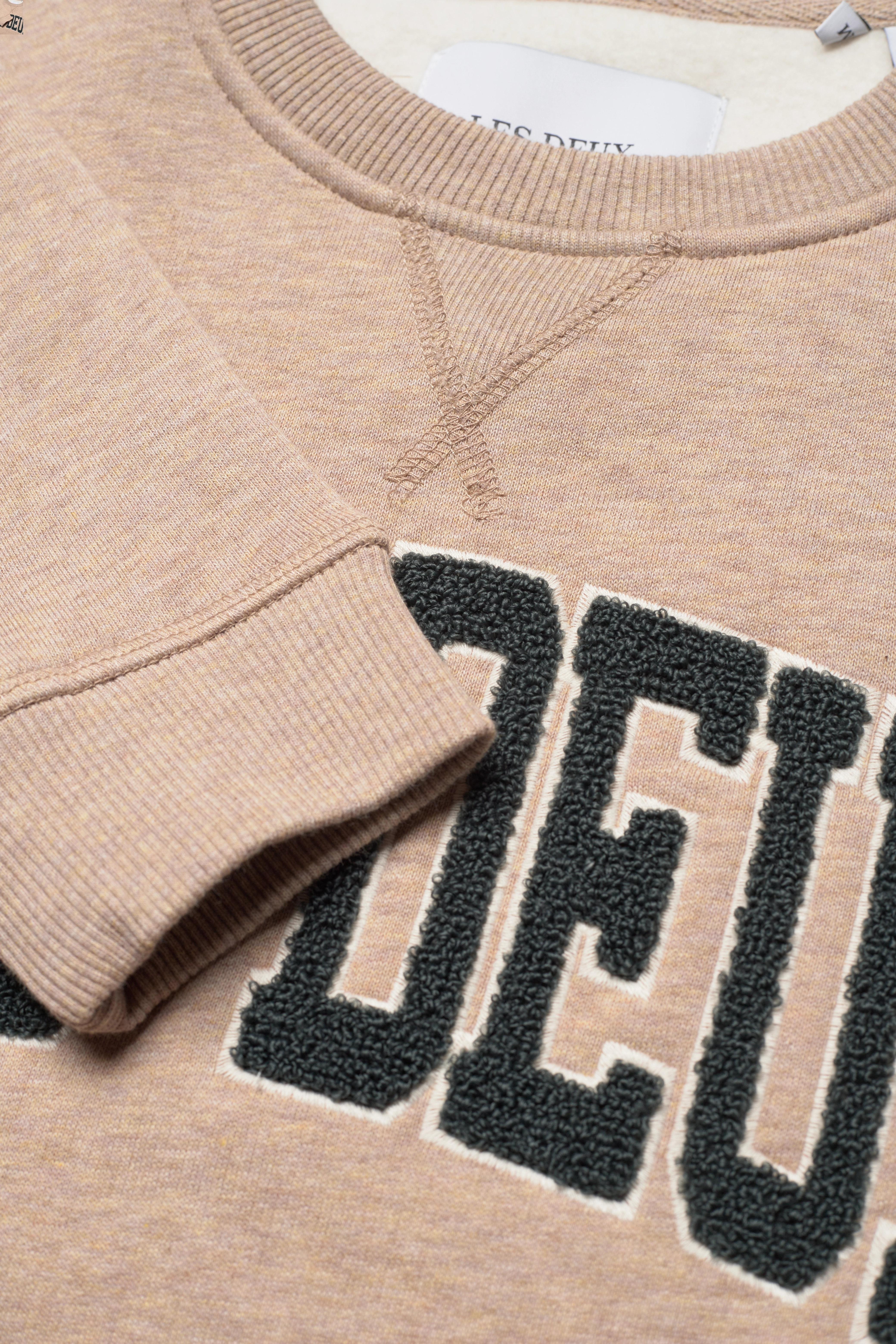Les Deux - Crane Sweatshirt - dark sand melange/thyme green - 3