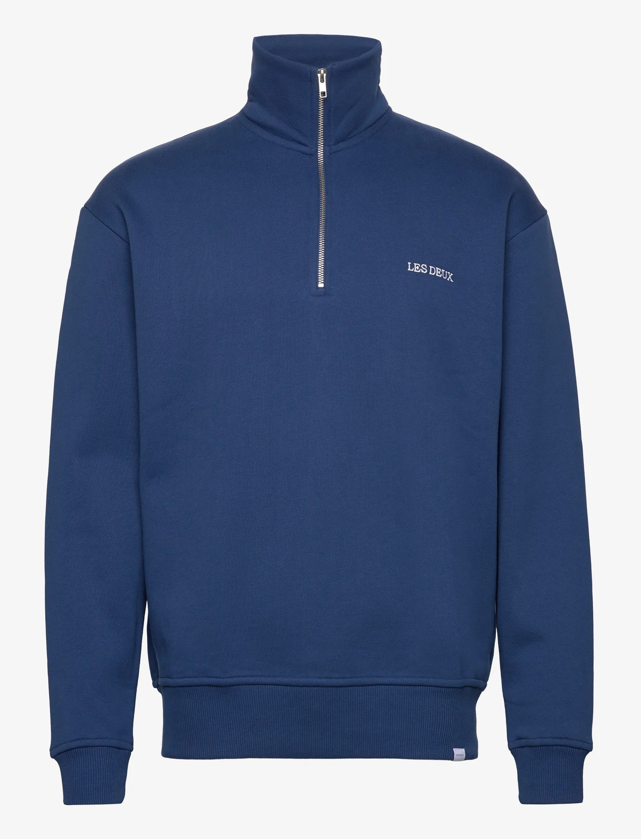 Les Deux - Diego Half-Zip Sweatshirt - sweatshirts - high blue/white - 0