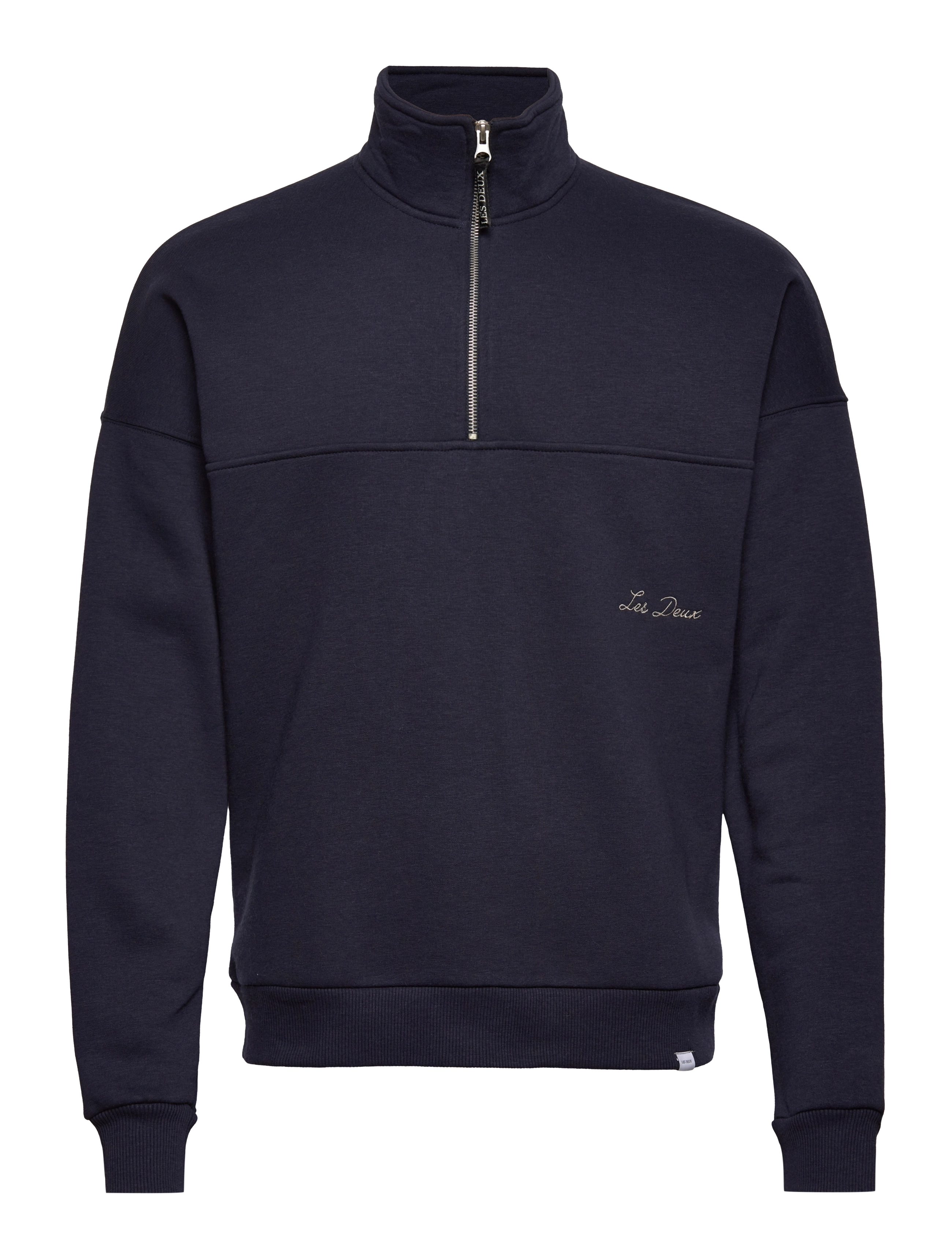 Les Deux - Carter Wool Halfzip Sweatshirt - dark navy/ivory - 0