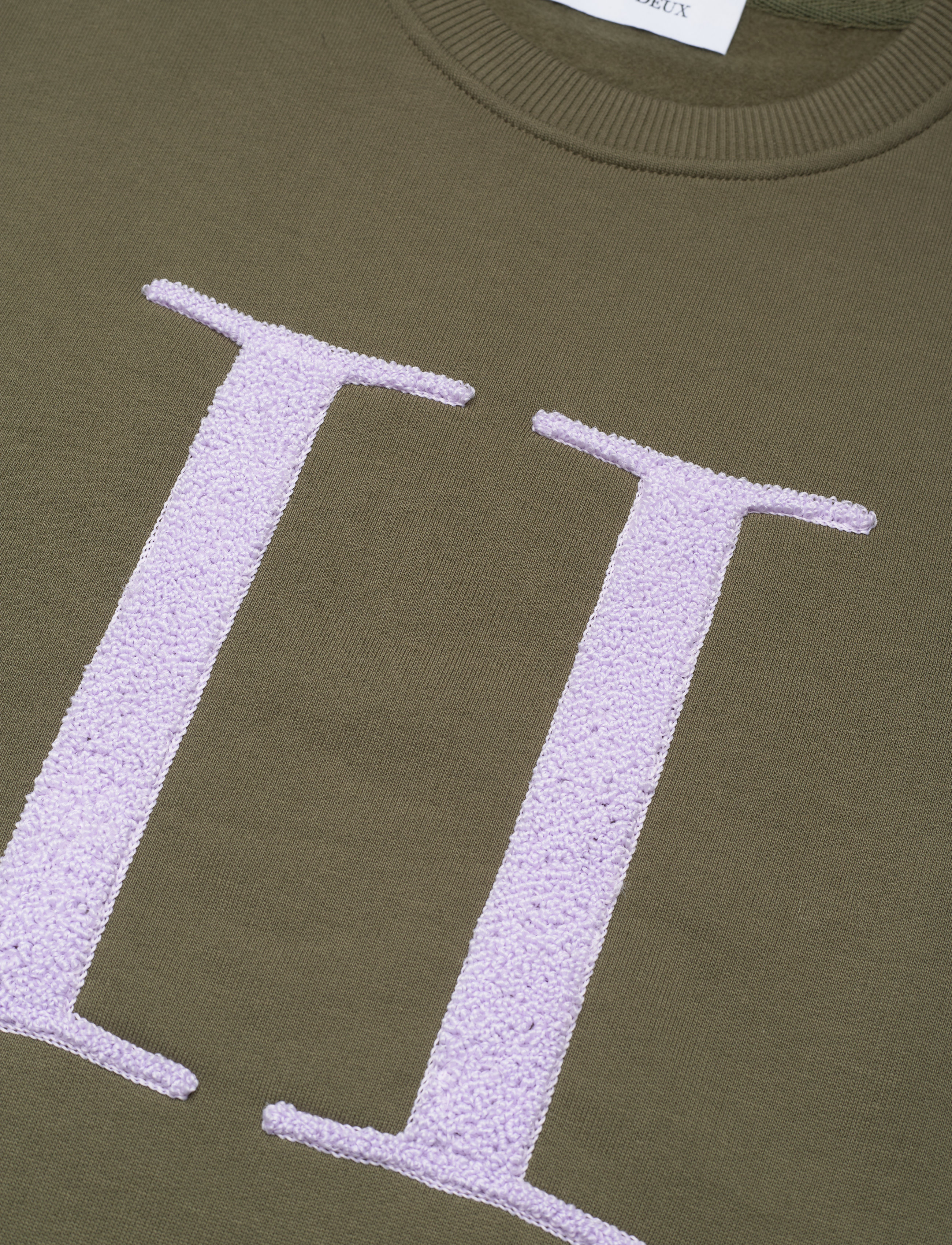 Les Deux - Encore Bouclé Sweatshirt - olive night/light orchid - 3