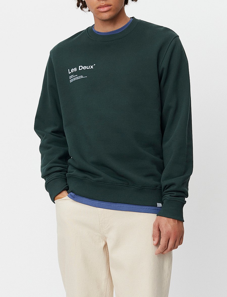 Les Deux - Brody Sweatshirt - pine green/sky blue - 1