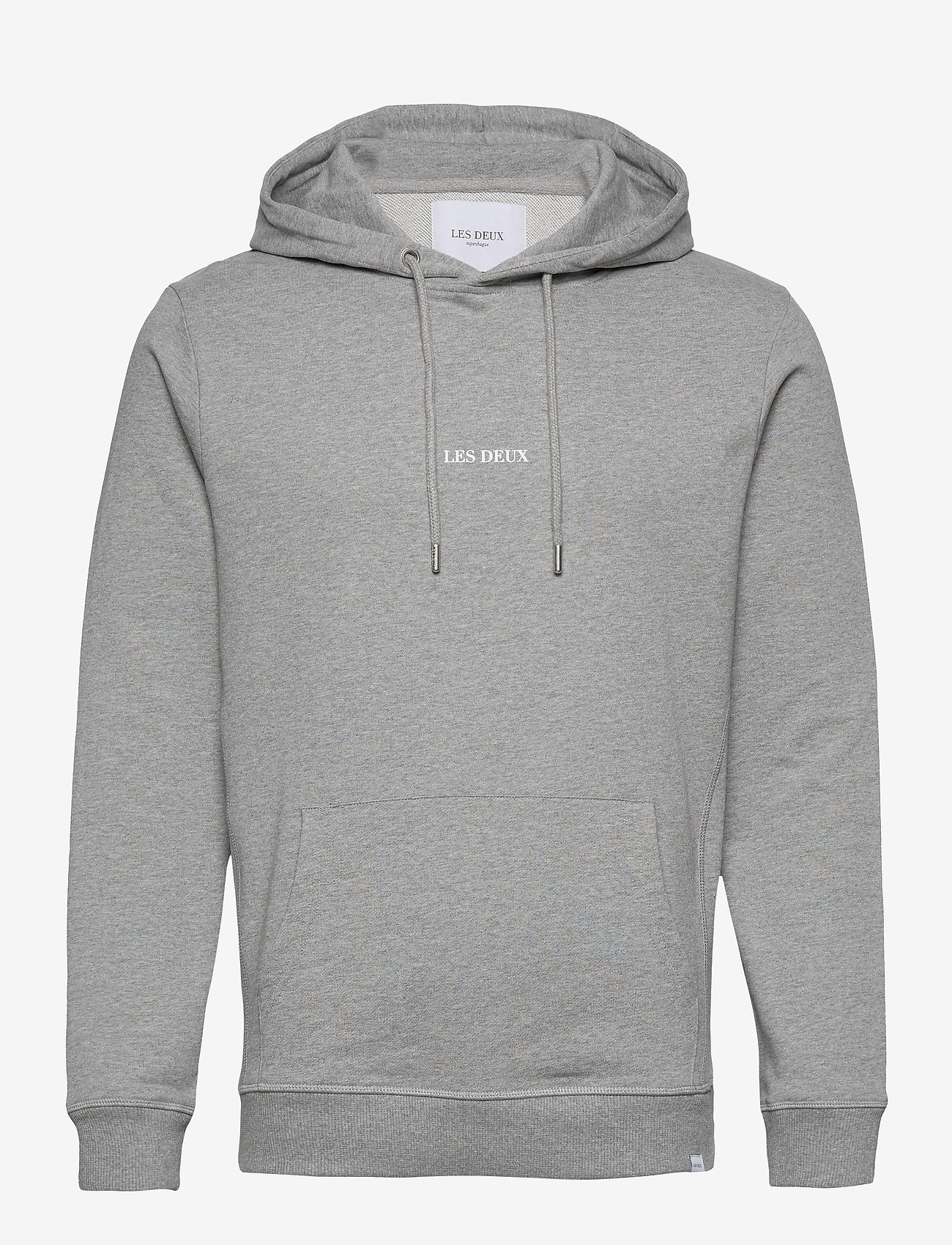 Les Deux - Lens Hoodie - light grey melange/white - 0