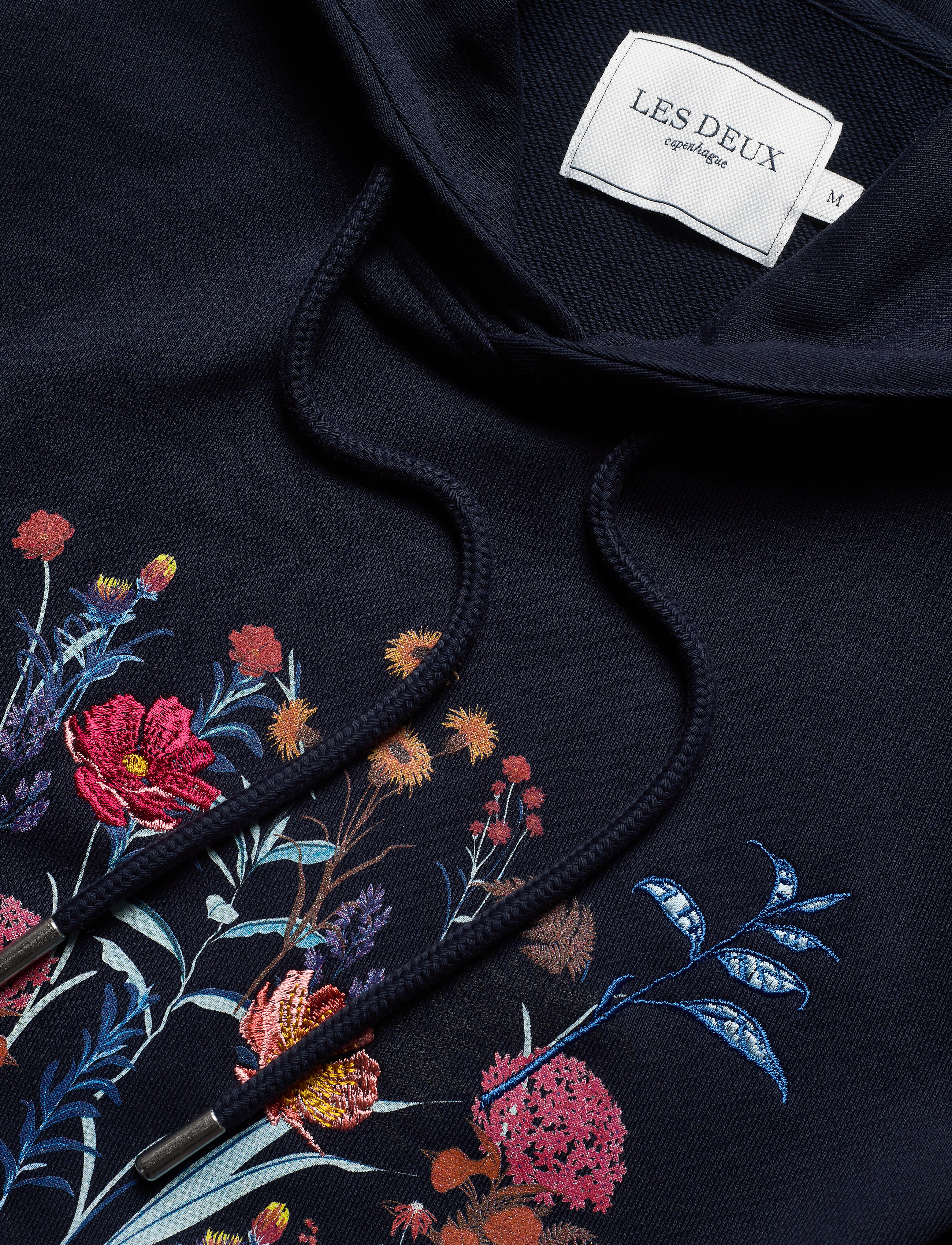 Les Deux - Fleur D'été Hoodie - dark navy/dark papaya flower pattern - 2