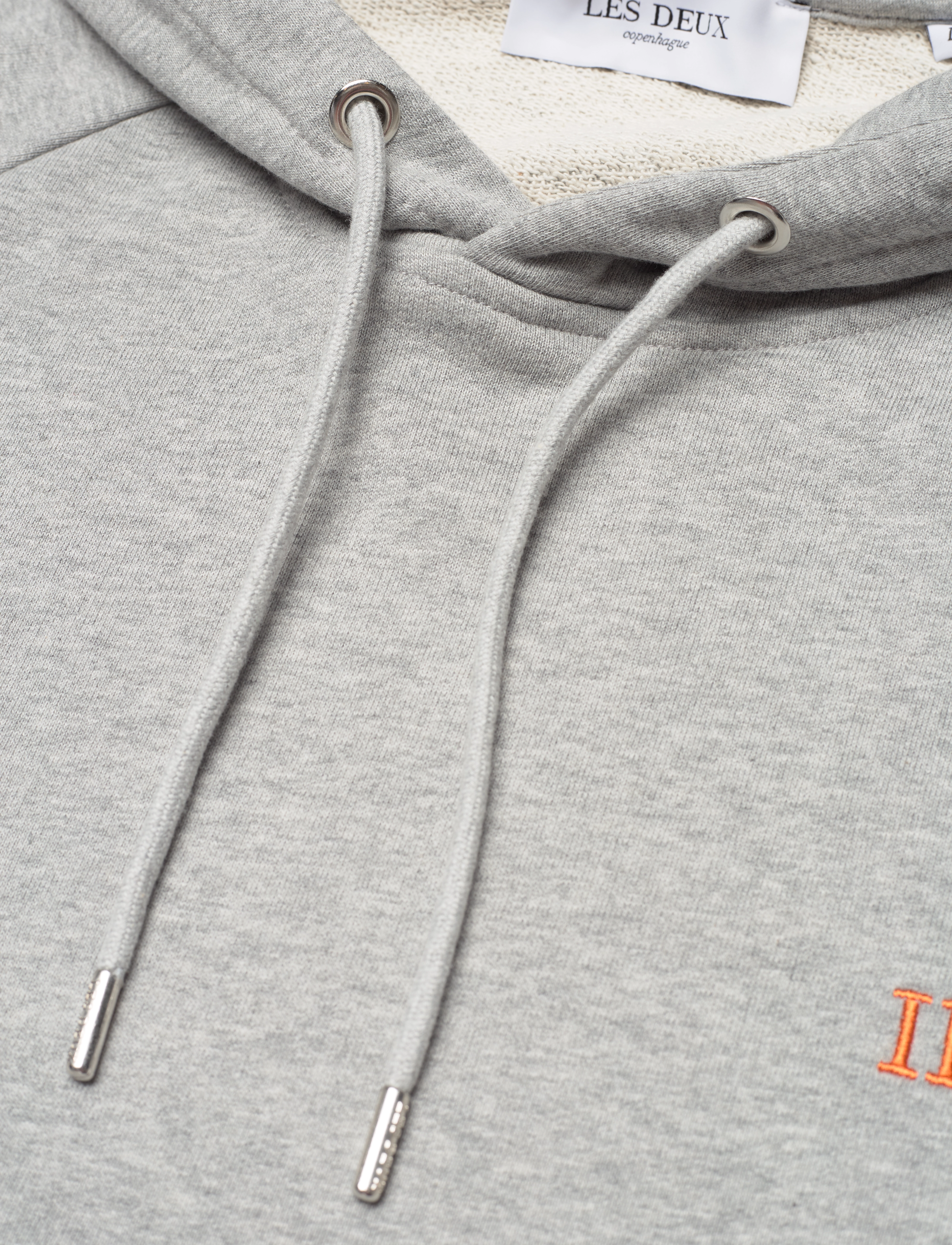 Les Deux - Nørregaard Hoodie - light grey melange/orange - 3