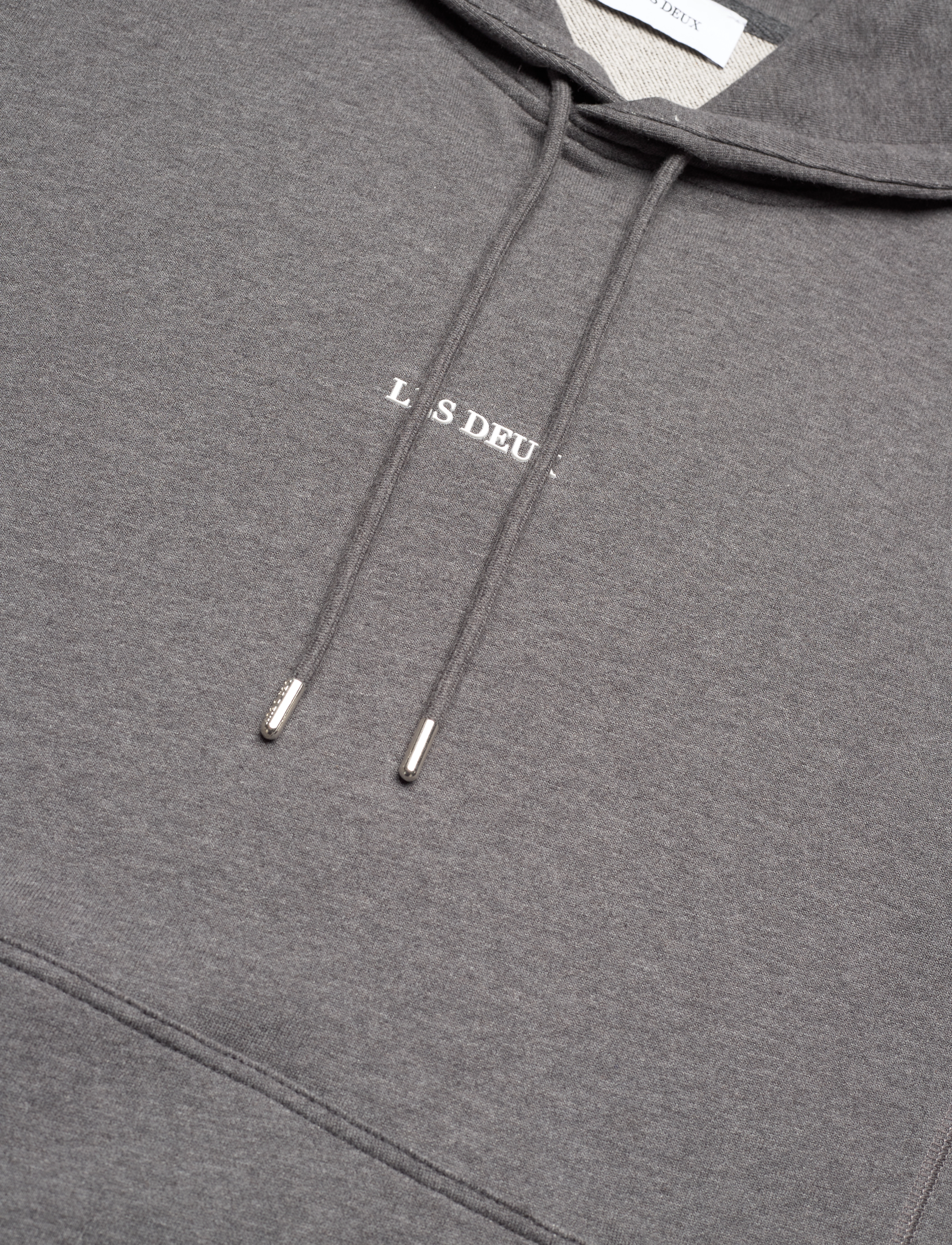 Les Deux - Lens Hoodie - Seasonal - charcoal melange/white - 3
