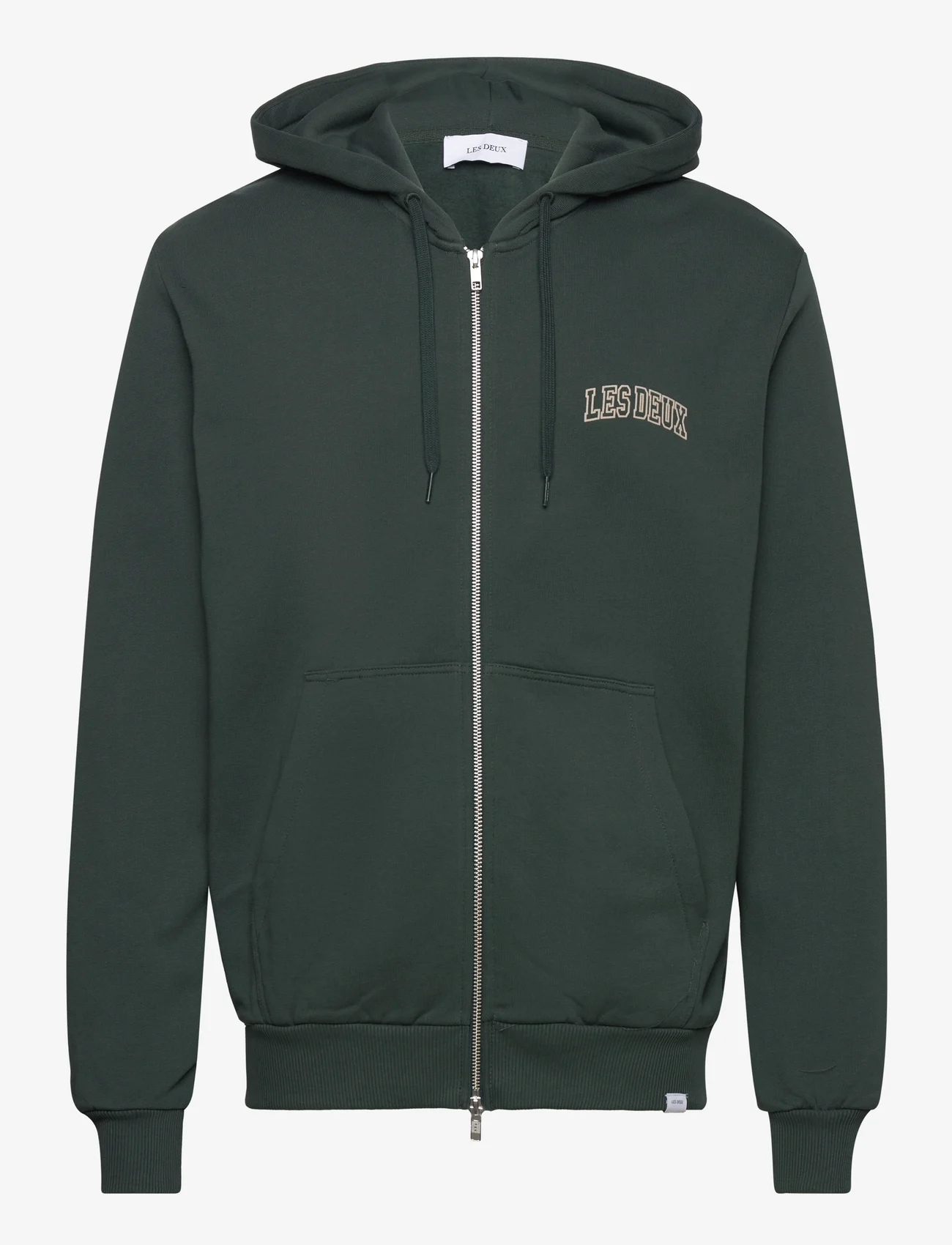 Les Deux - Blake Zipper Hoodie - hoodies - pine green/dark sand - 0