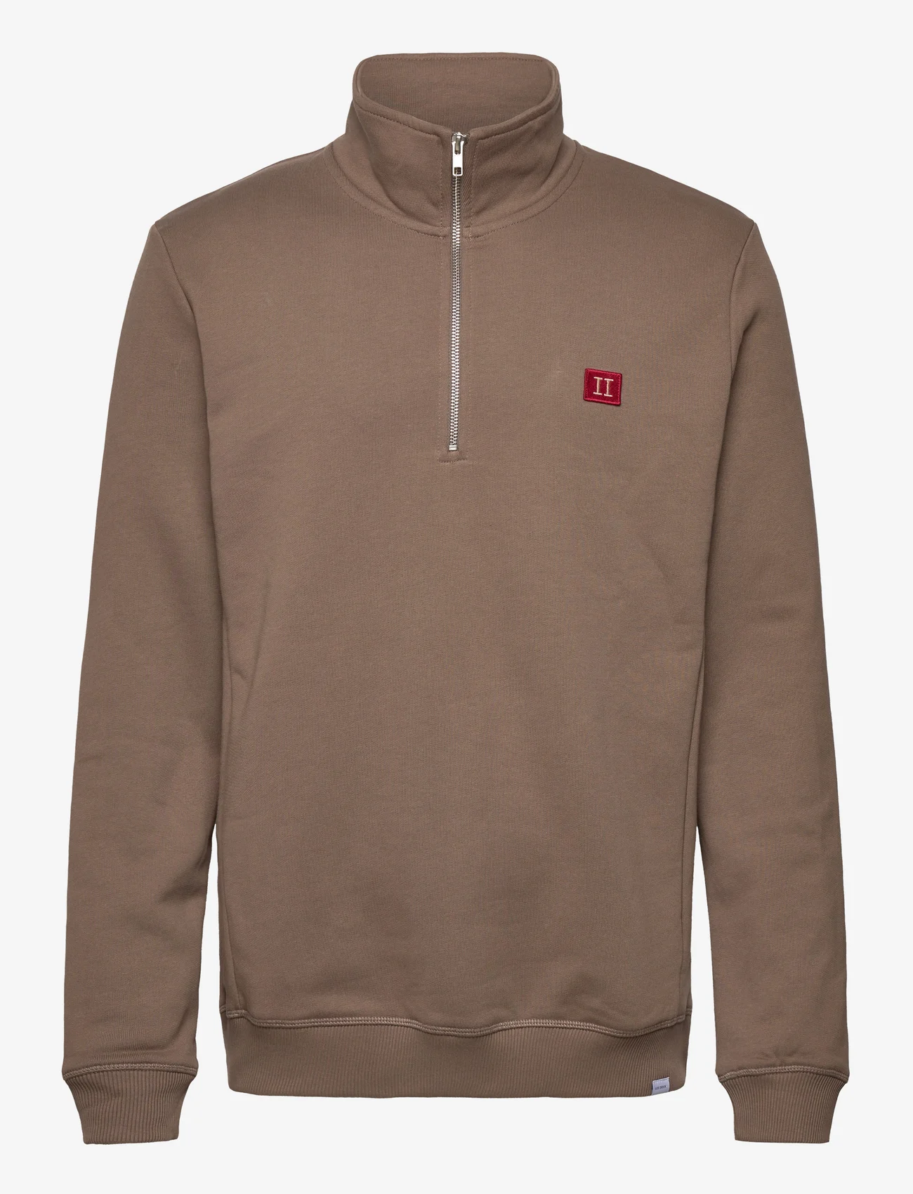 Les Deux - Piece Half-Zip Sweatshirt - sweatshirts - mountain grey/burnt red-dark sand - 0