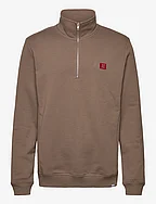 Piece Half-Zip Sweatshirt - MOUNTAIN GREY/BURNT RED-DARK SAND
