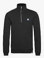 Piece Half-Zip Sweatshirt - BLACK/WASHED DENIM BLUE-WHITE