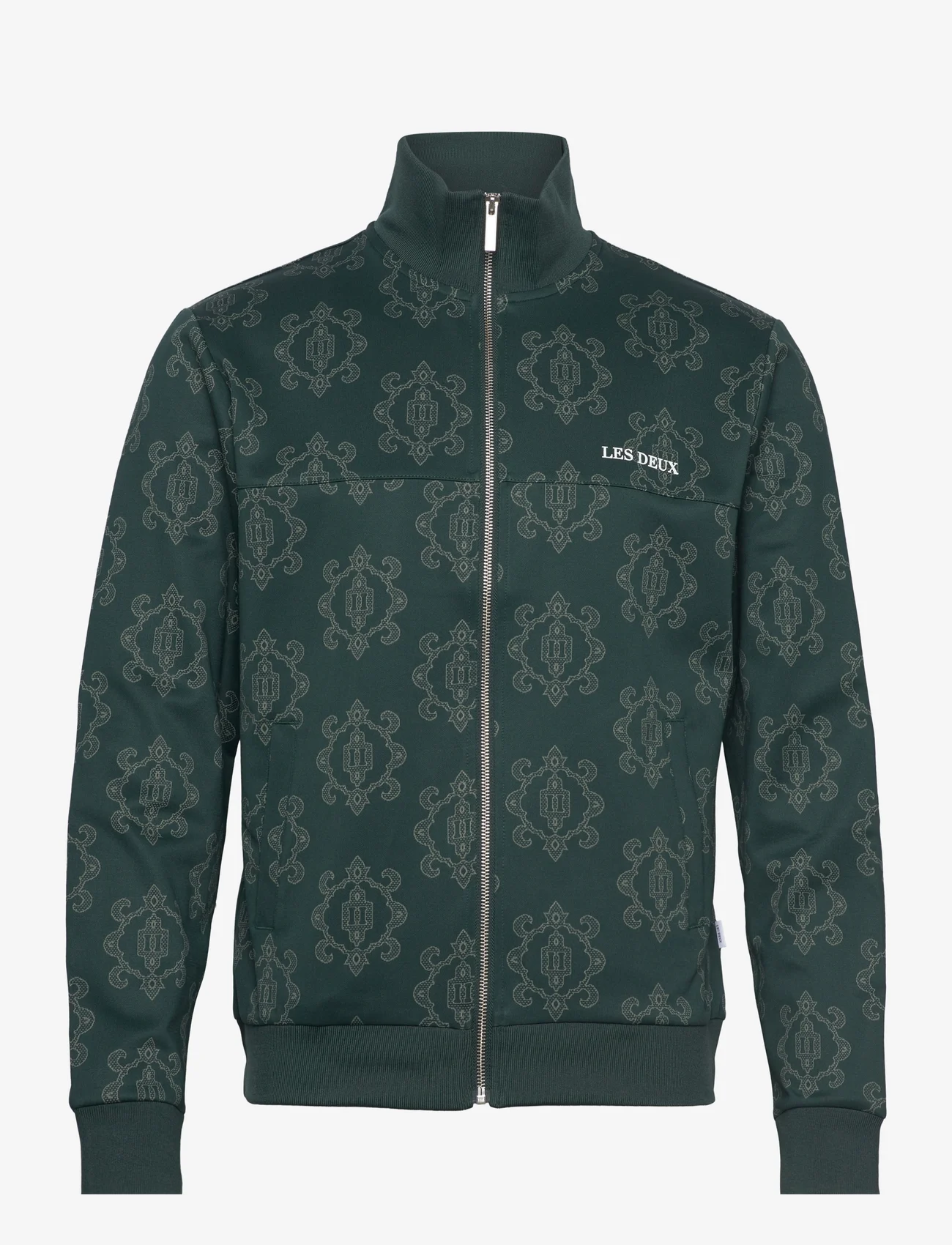Les Deux - Ballier Jacquard Track Jacket - sweatshirts - pine green/ivory - 0