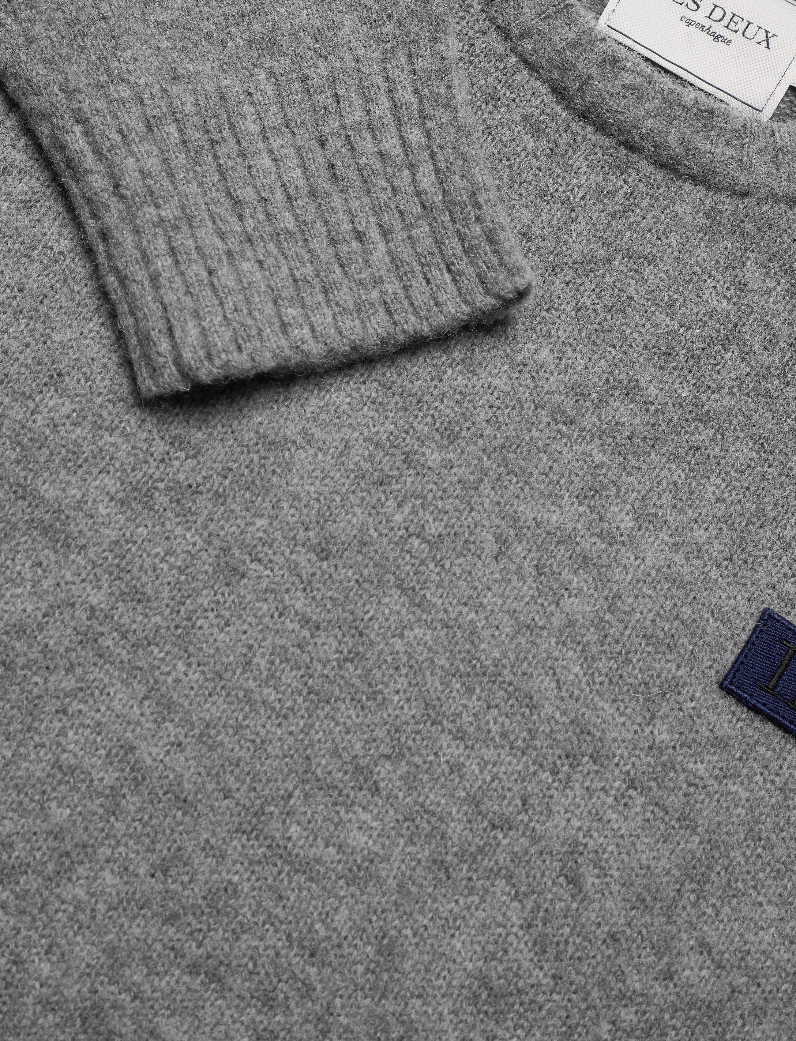 Les Deux - Piece Brushed Knit - 3223-medium grey melange - 2
