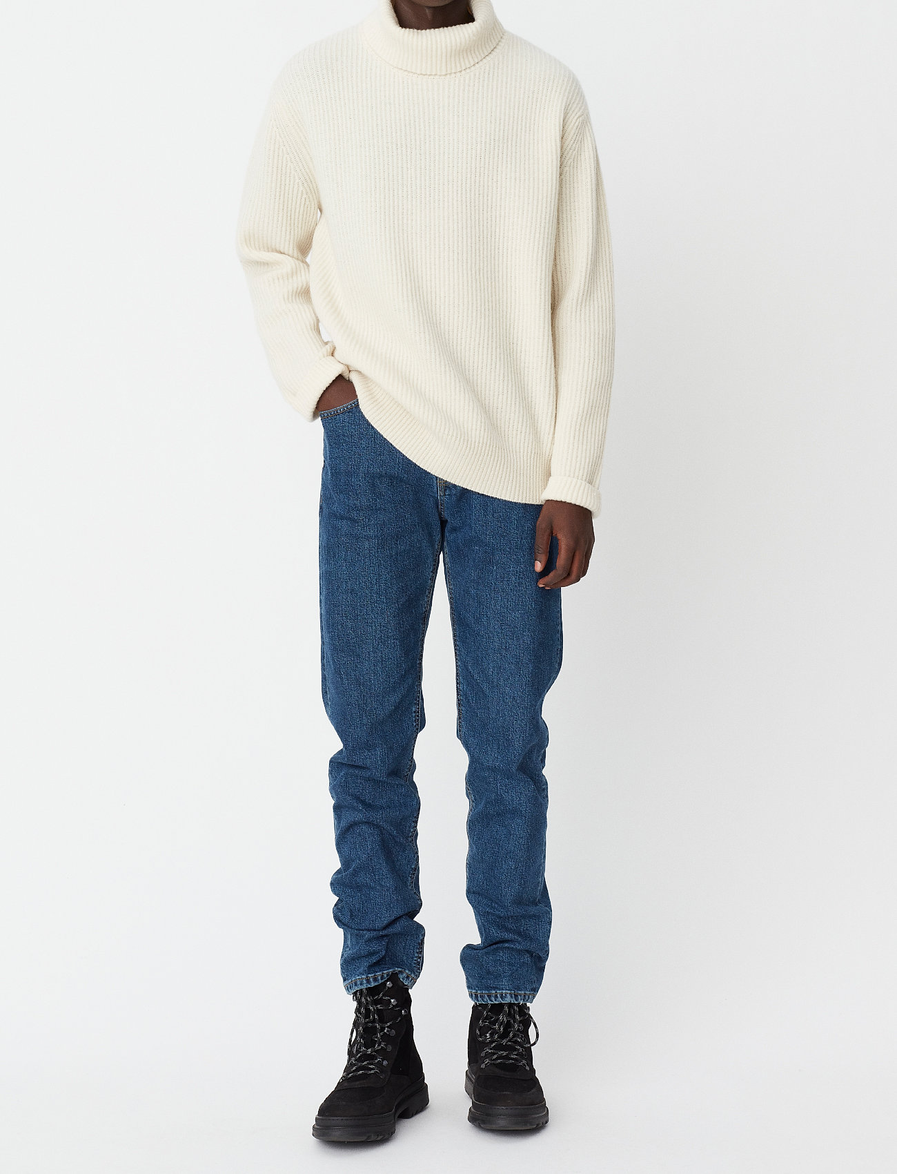 Les Deux - Eddie Wool Rib Rollneck Knit - ivory - 3