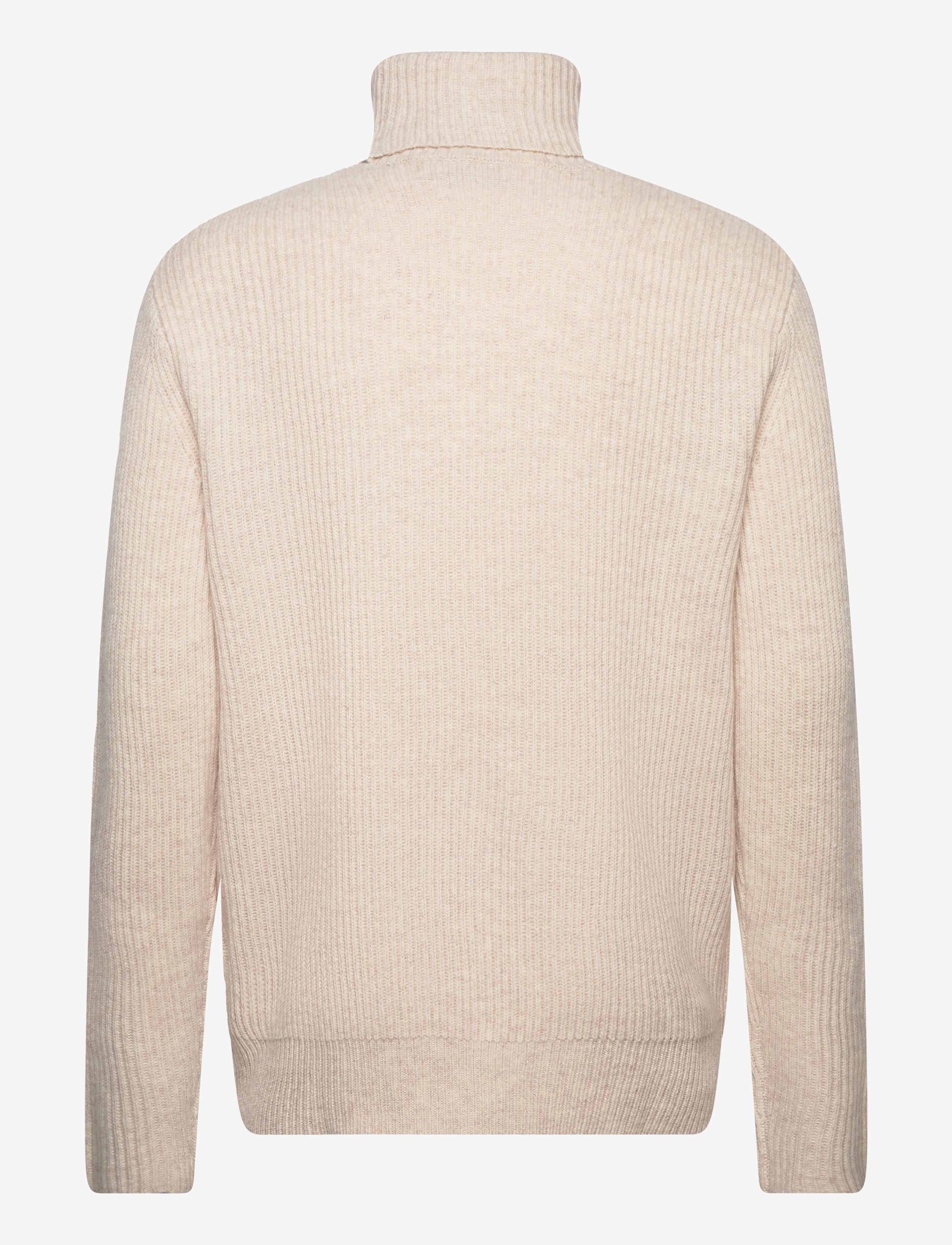 Les Deux - Eddie Wool Rib Rollneck Knit - light sand melange - 2