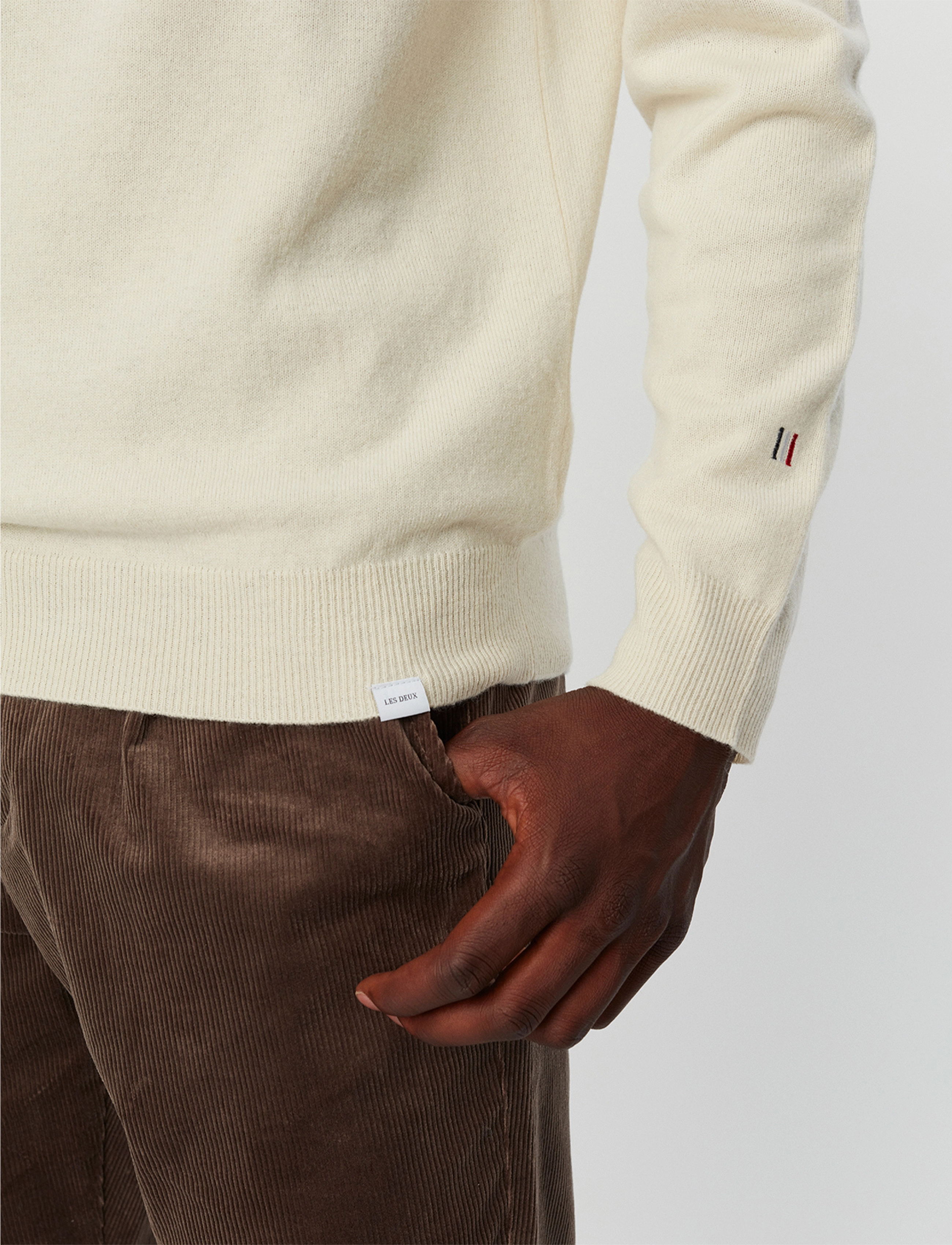 Les Deux - Edgar Half Zip Wool Knit - ivory - 3