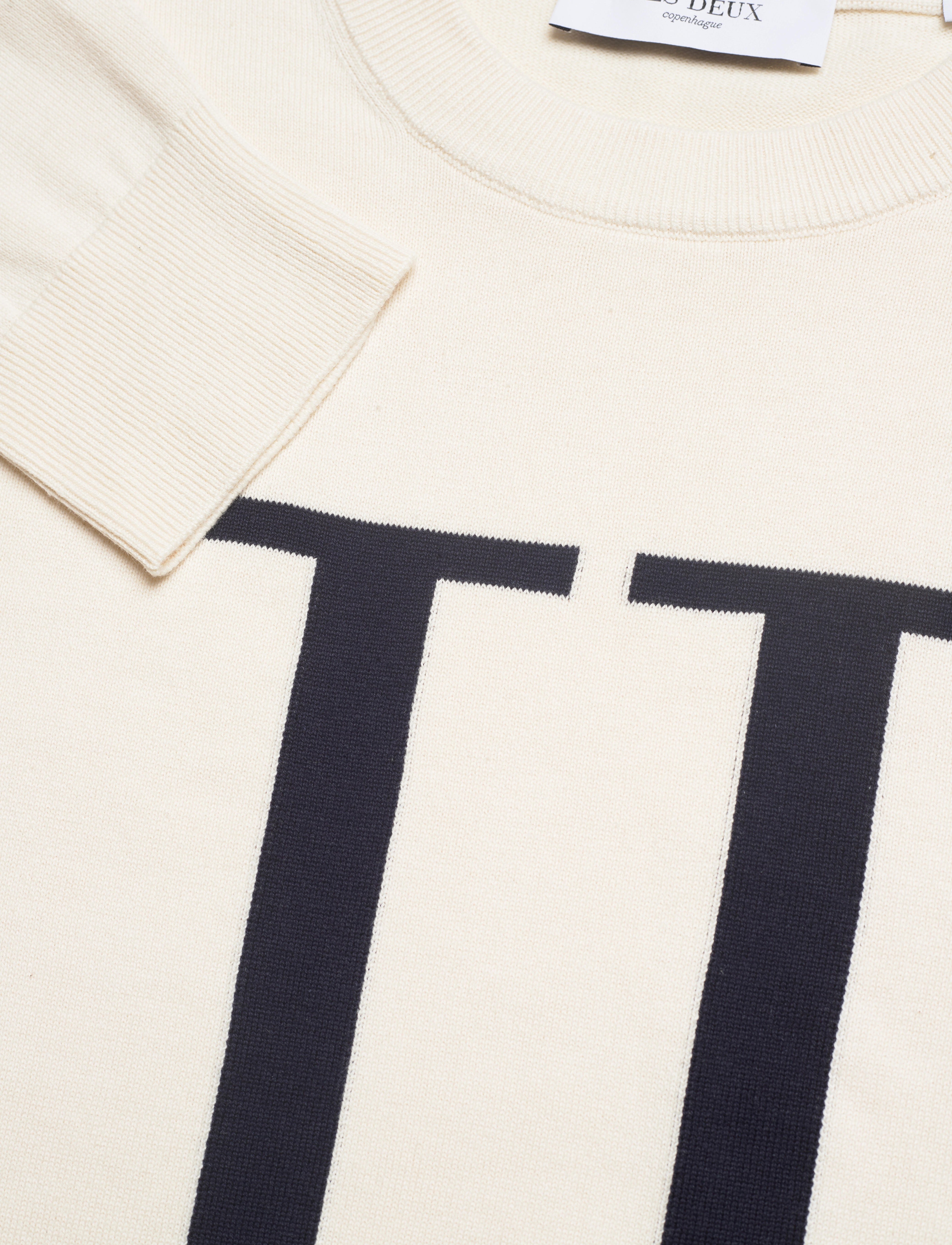 Les Deux - Encore Cotton Intarsia Knit - ivory/dark navy - 3