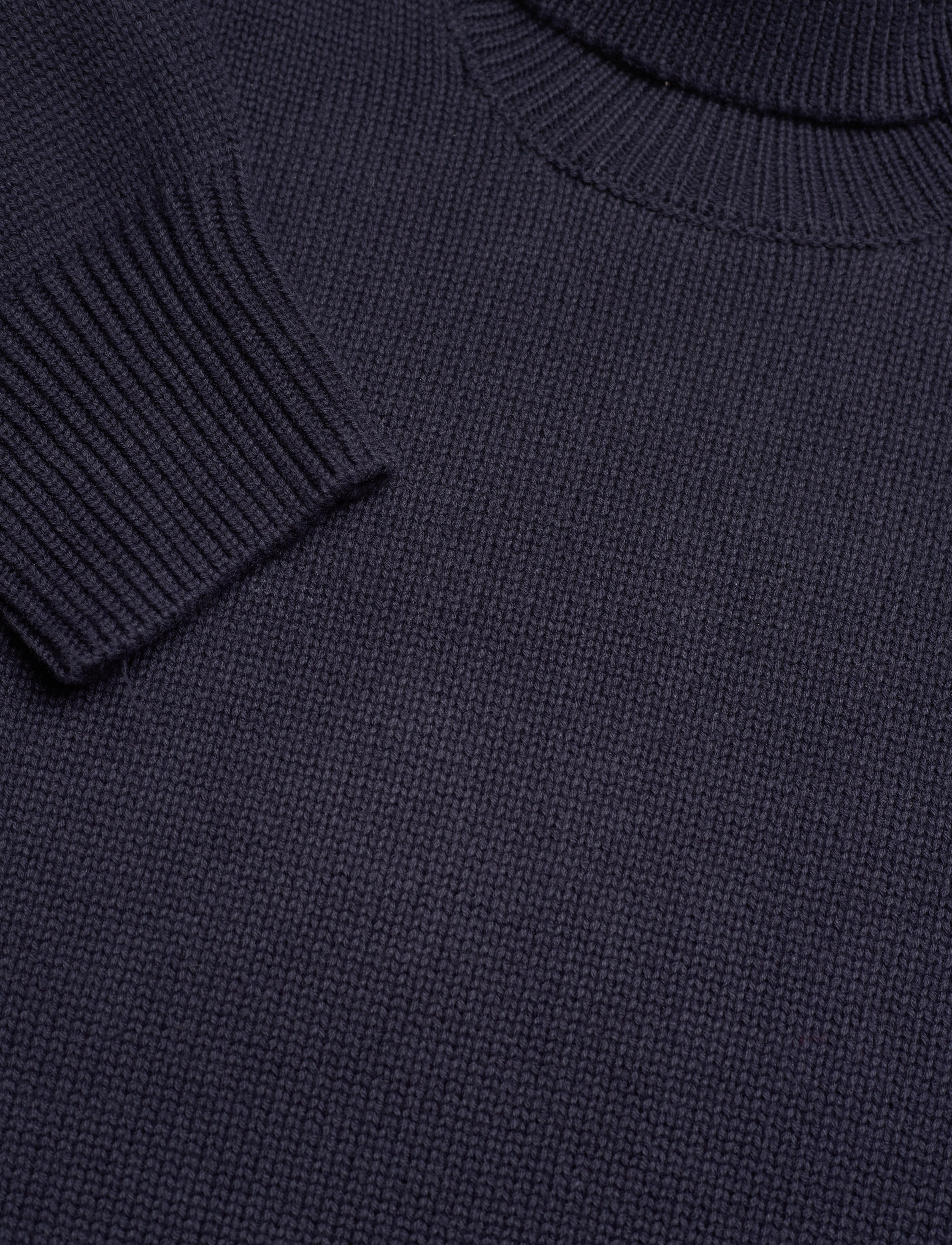 Les Deux - Grant Turtleneck Cotton Knit - dark navy - 3