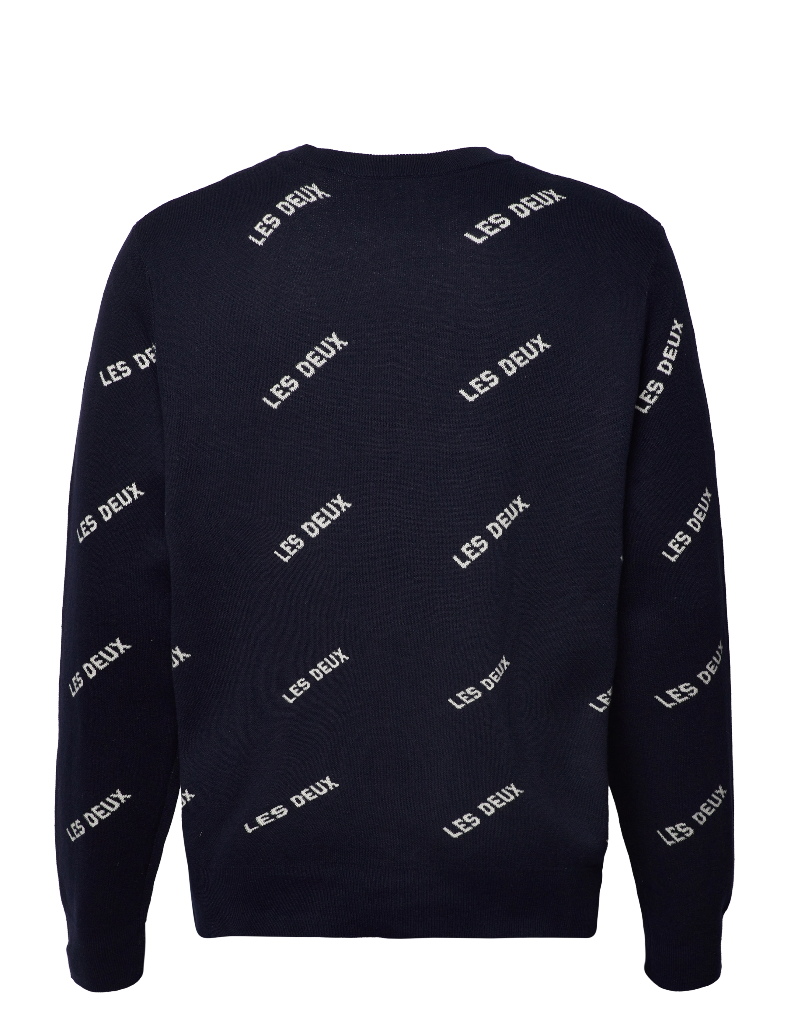 Les Deux - Les Deux Logo Cotton Knit - dark navy/ivory - 1